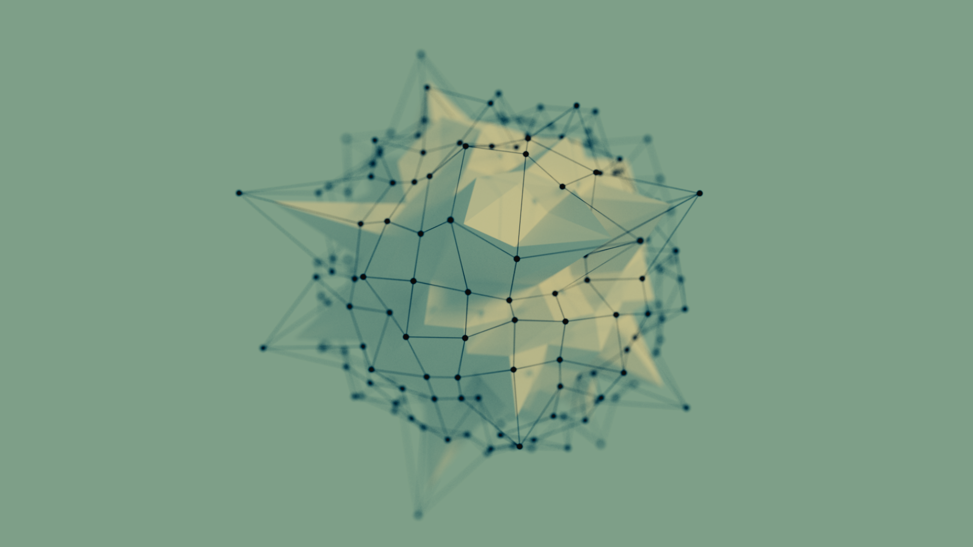 Abstract low poly geometric shape with connected dots HD Wallpaper