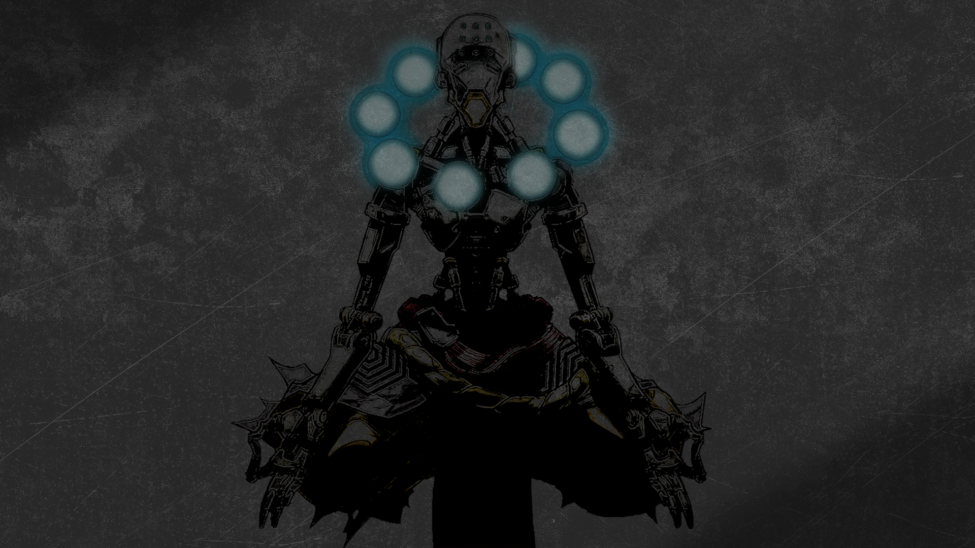 Zenyatta from Overwatch in a meditative pose HD Wallpaper