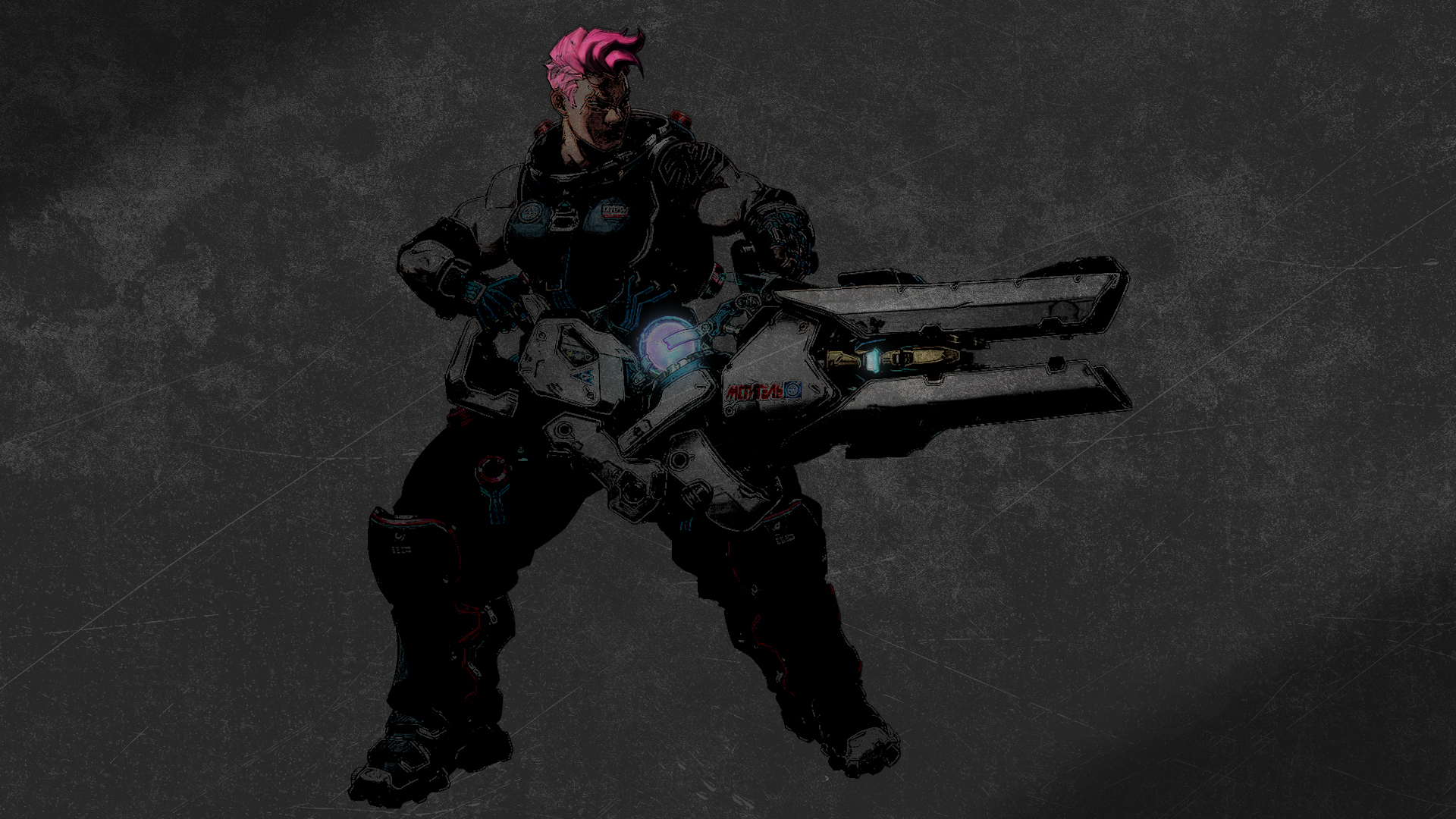 Zarya from Overwatch holding a large weapon HD Wallpaper