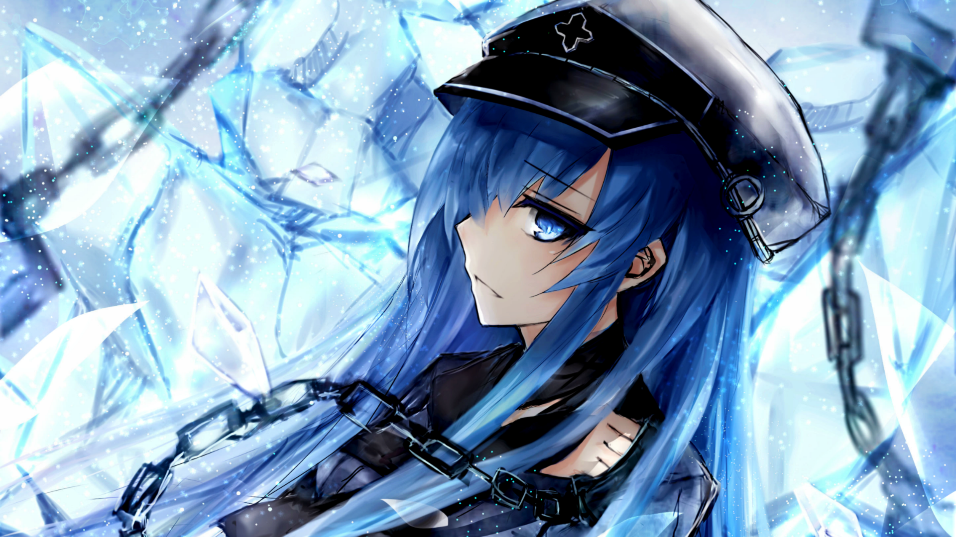 Esdeath from Akame ga Kill! with ice and chains HD Wallpaper