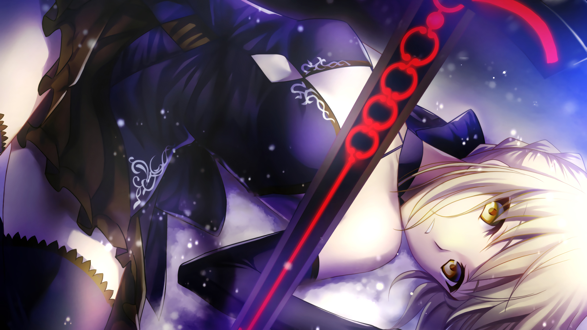 Saber Alter with Excalibur from Fate Series HD Wallpaper