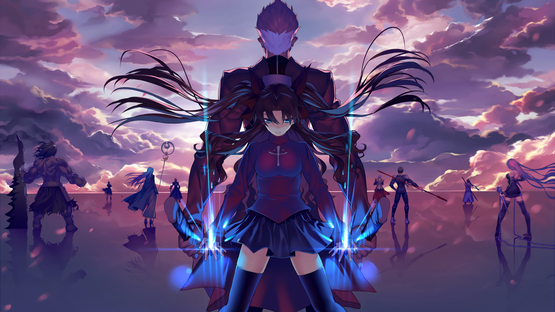 Tohsaka Rin and Archer from Fate Series HD Wallpaper