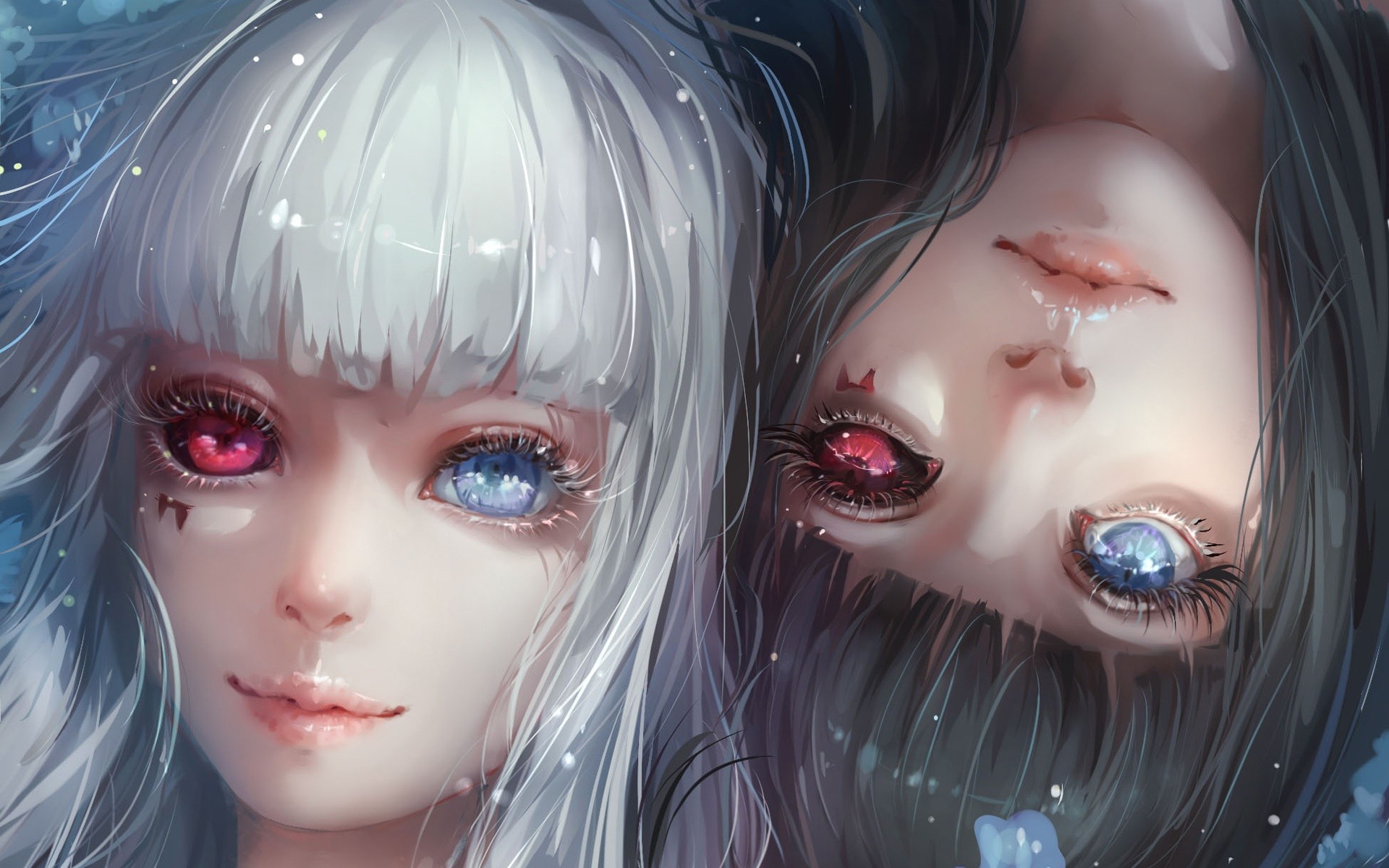 Anime girls with heterochromia from Tokyo Ghoul HD Wallpaper