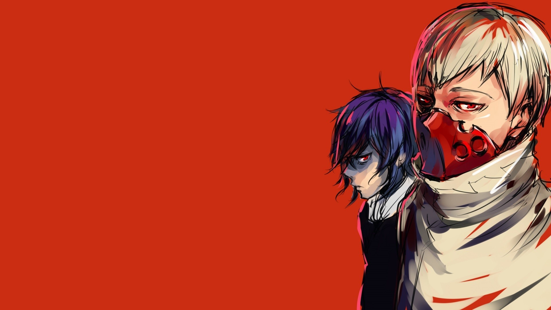 Tokyo Ghoul anime characters with red masks HD Wallpaper