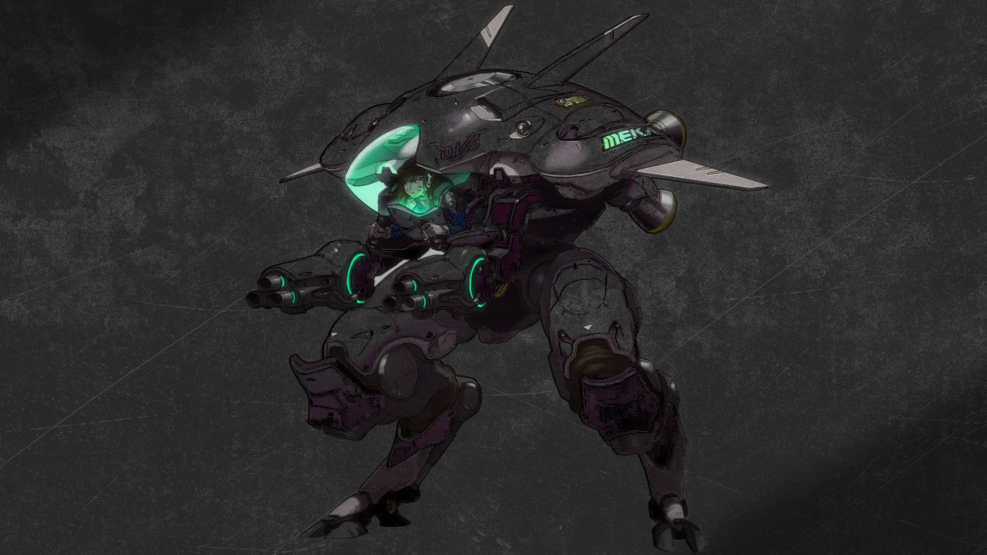 D.Va in her MEKA suit from Overwatch HD Wallpaper