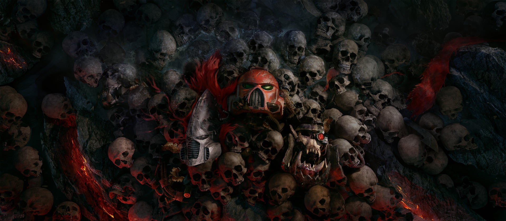 Warhammer 40,000 Dawn of War 3 Skulls and Helmets HD Wallpaper
