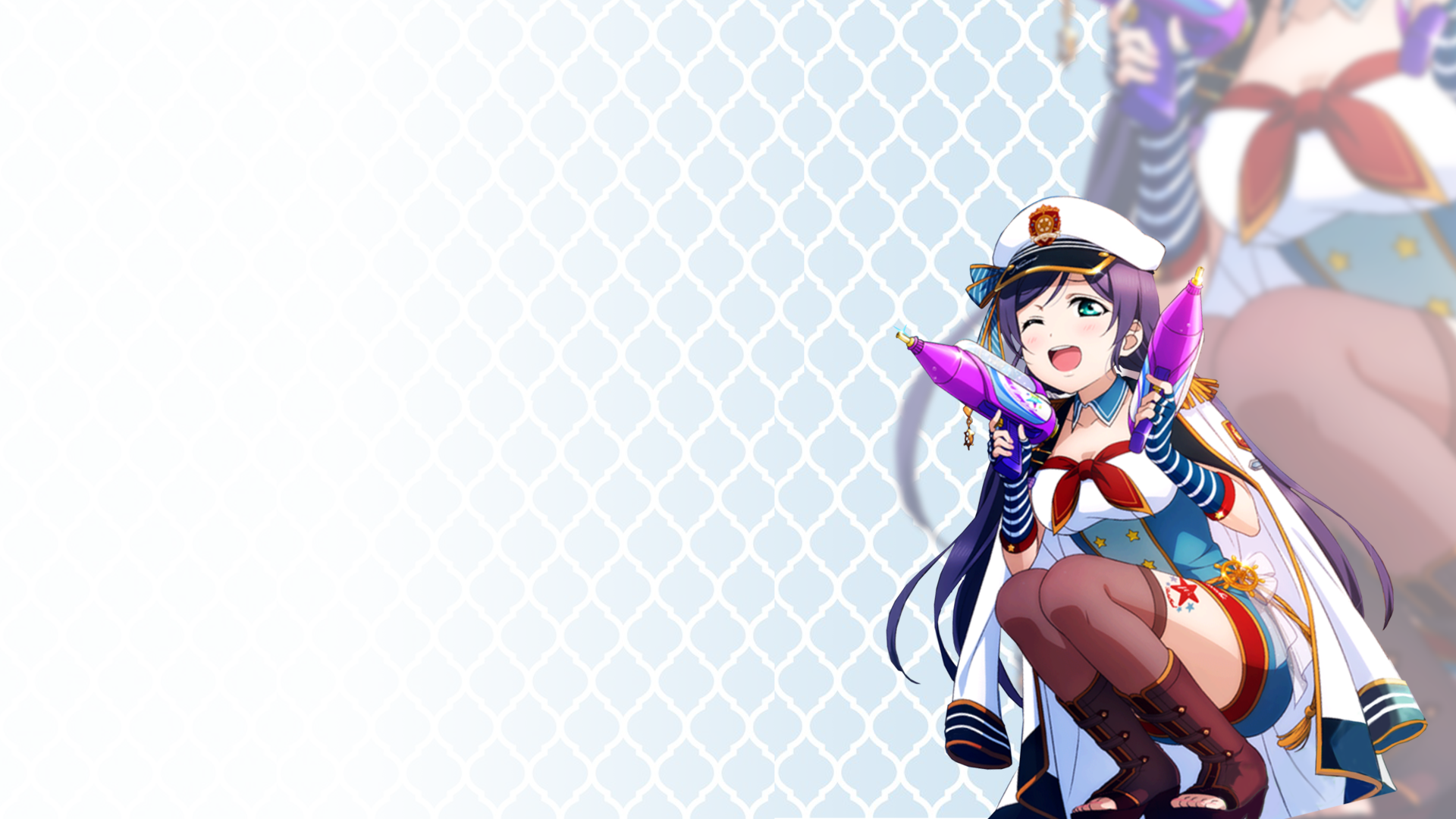 Toujou Nozomi from Love Live! holding toy guns HD Wallpaper