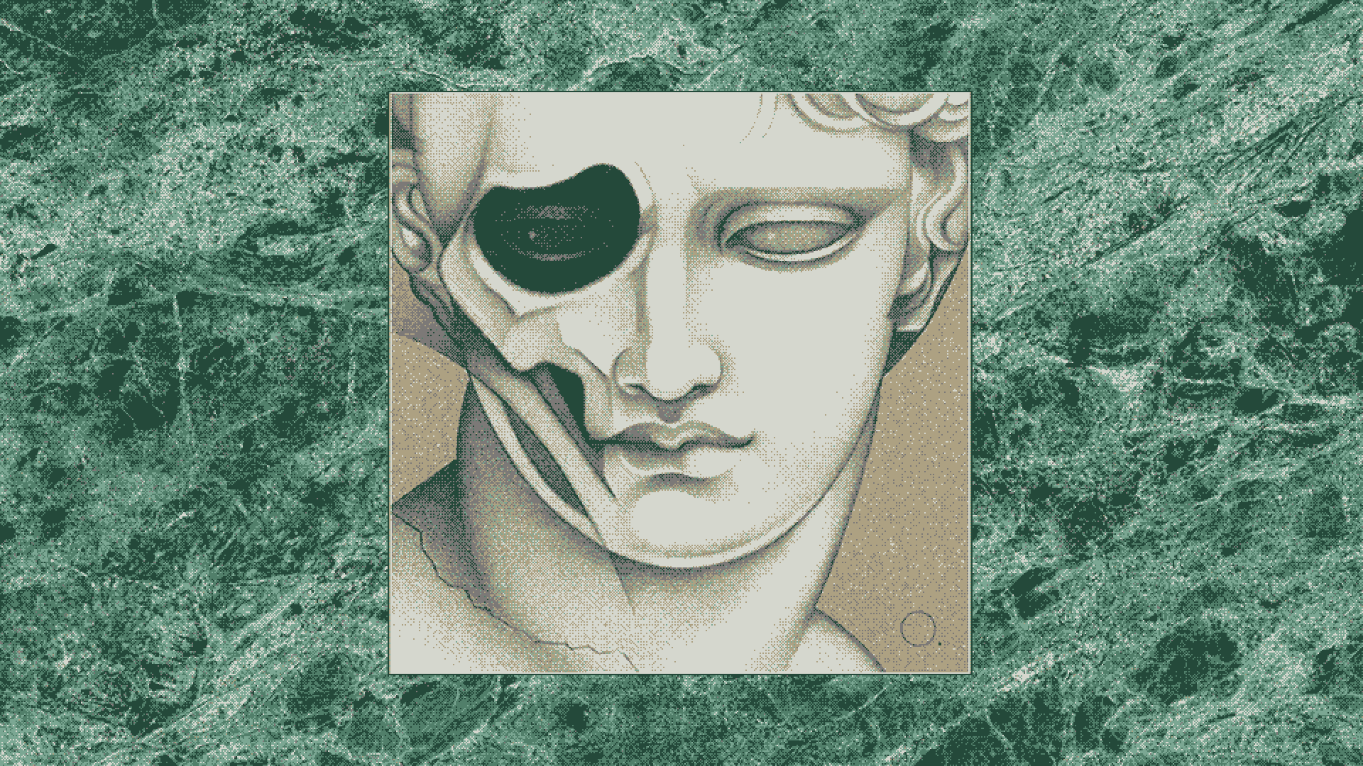 Bust of a classical statue with skull exposed HD Wallpaper