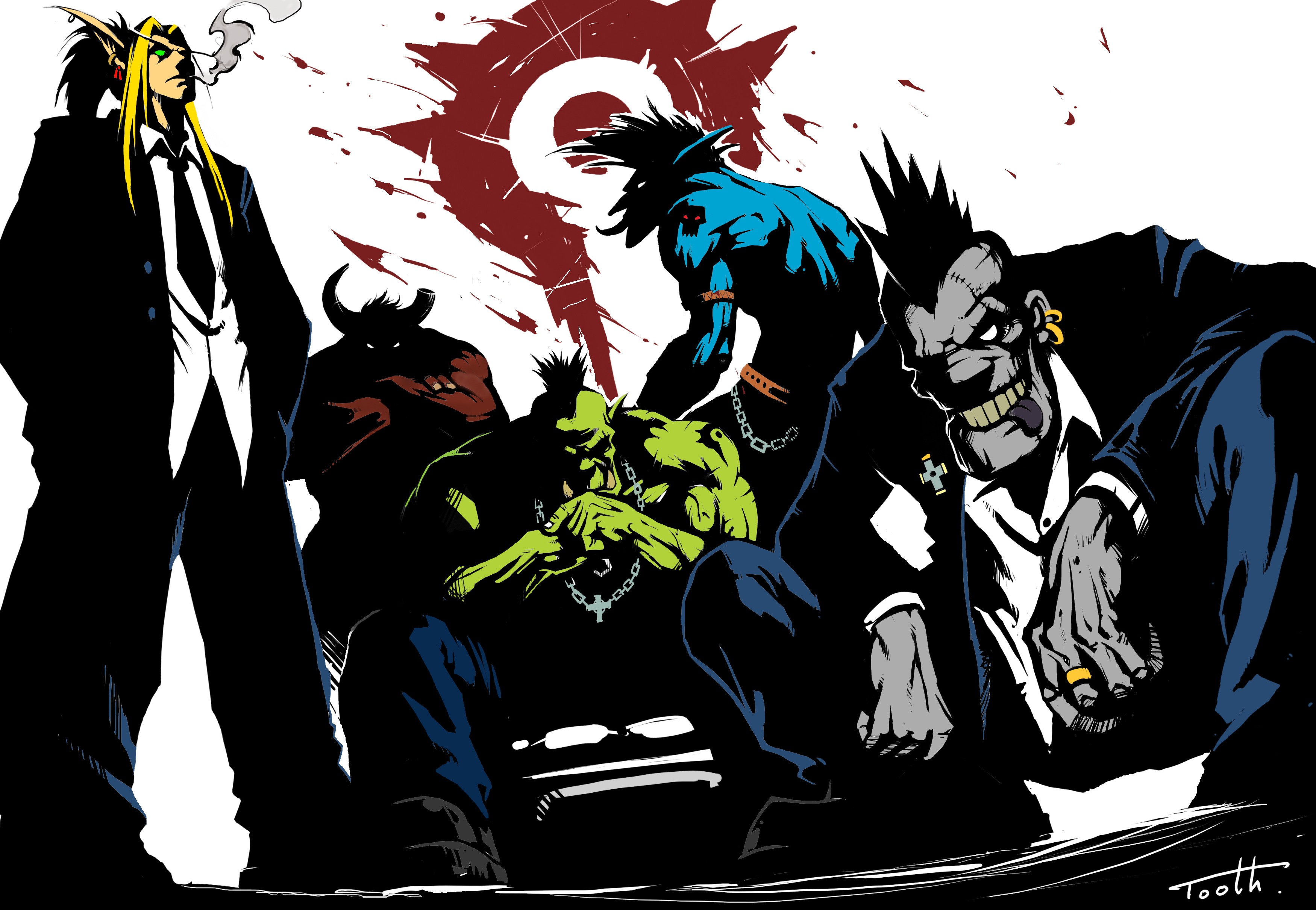 World of Warcraft Horde characters in suits HD Wallpaper