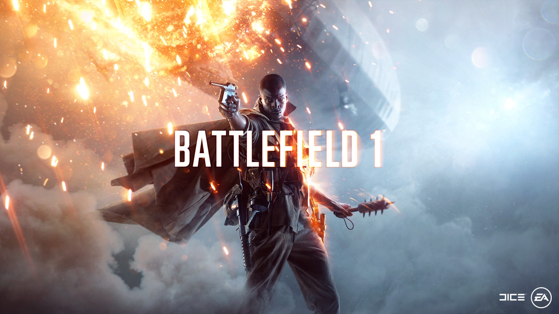 Battlefield 1 Soldier with Explosions HD Wallpaper