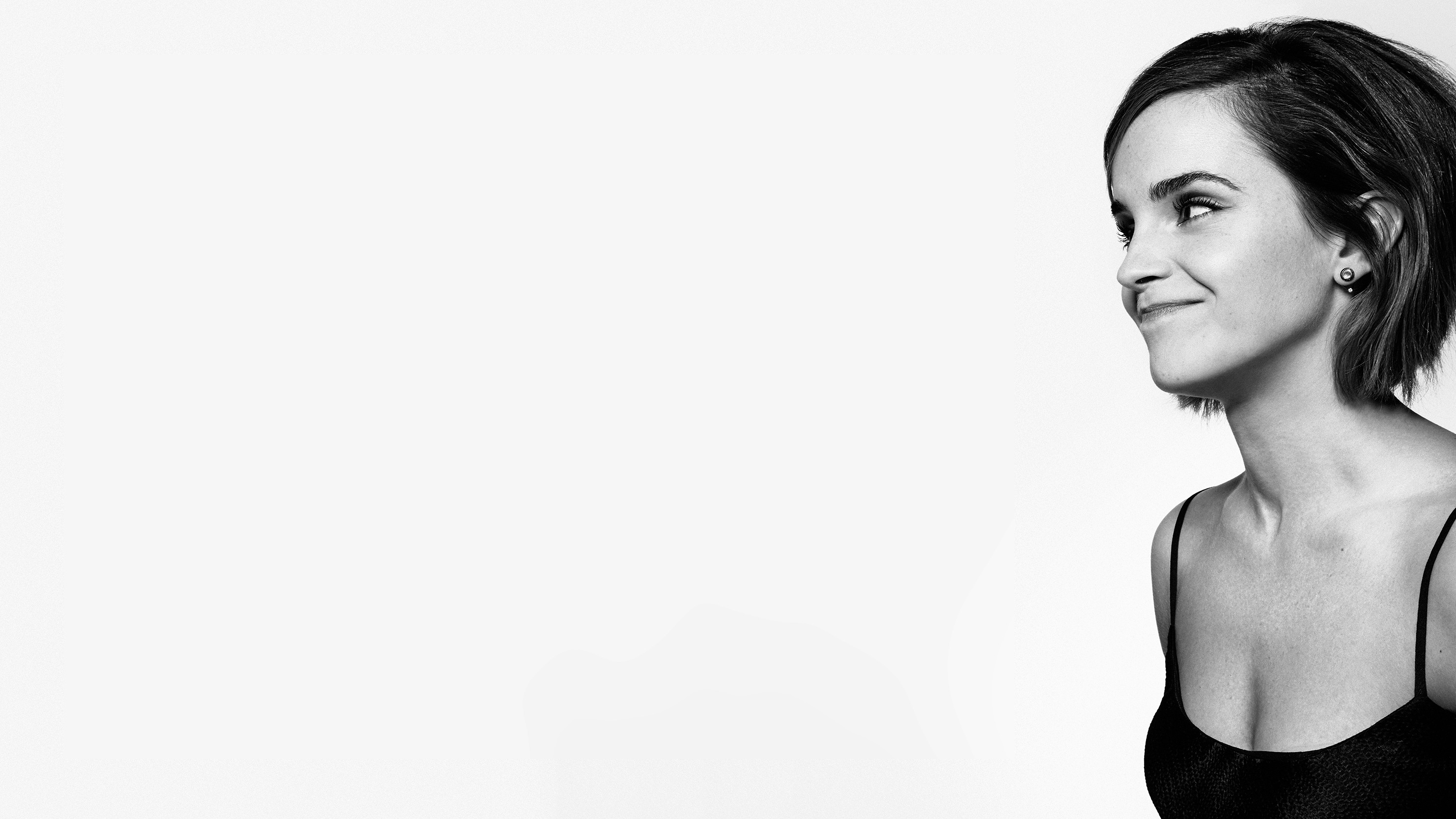 Emma Watson in a black camisole HD Wallpaper