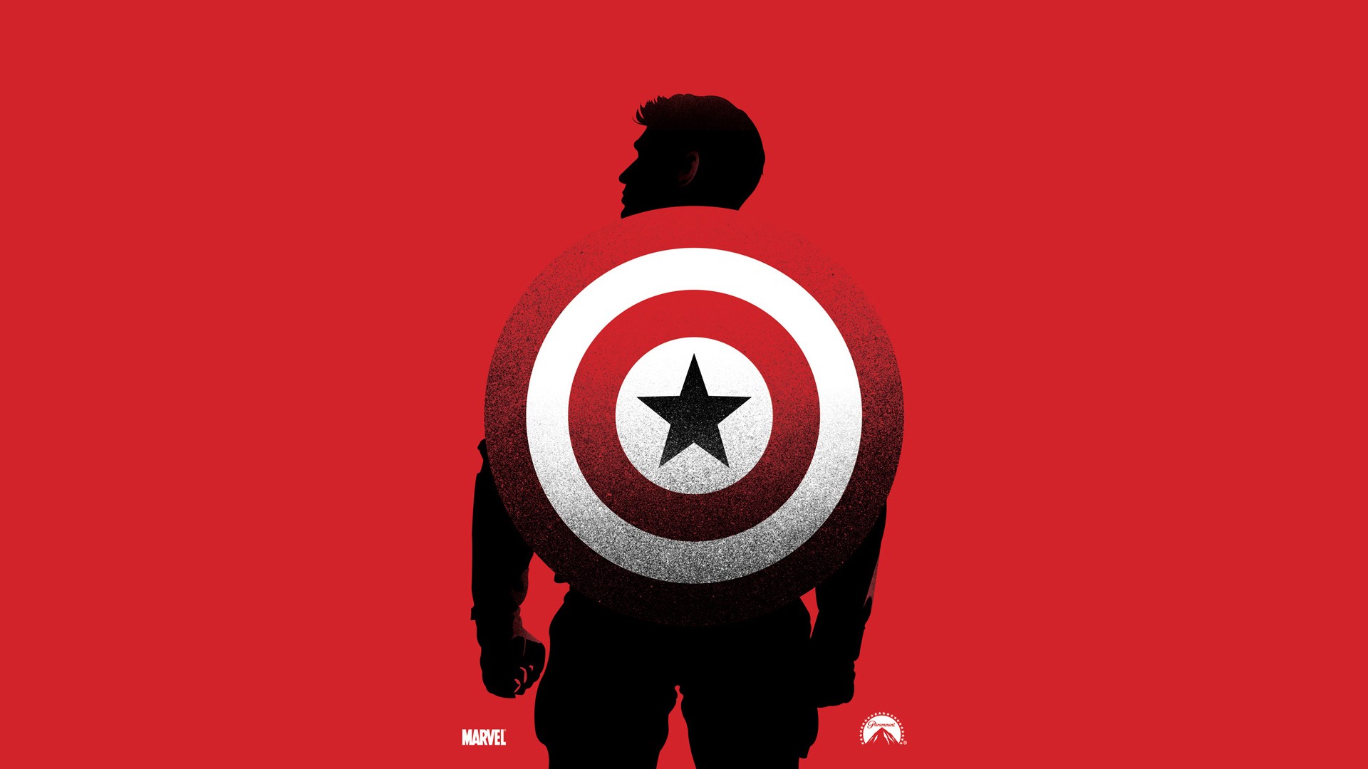 Captain America Silhouette with Shield HD Wallpaper