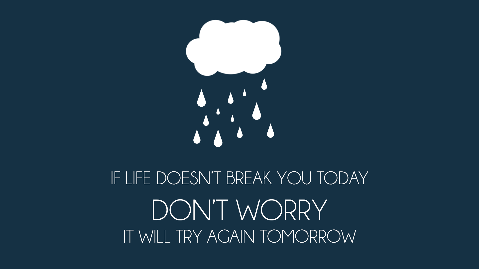 If Life Doesn't Break You Today, Don't Worry HD Wallpaper