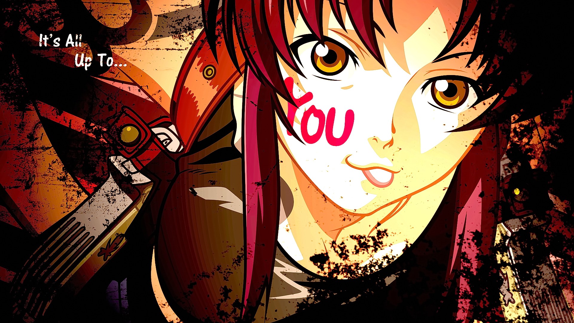 Revy from Black Lagoon with "YOU" on her face HD Wallpaper