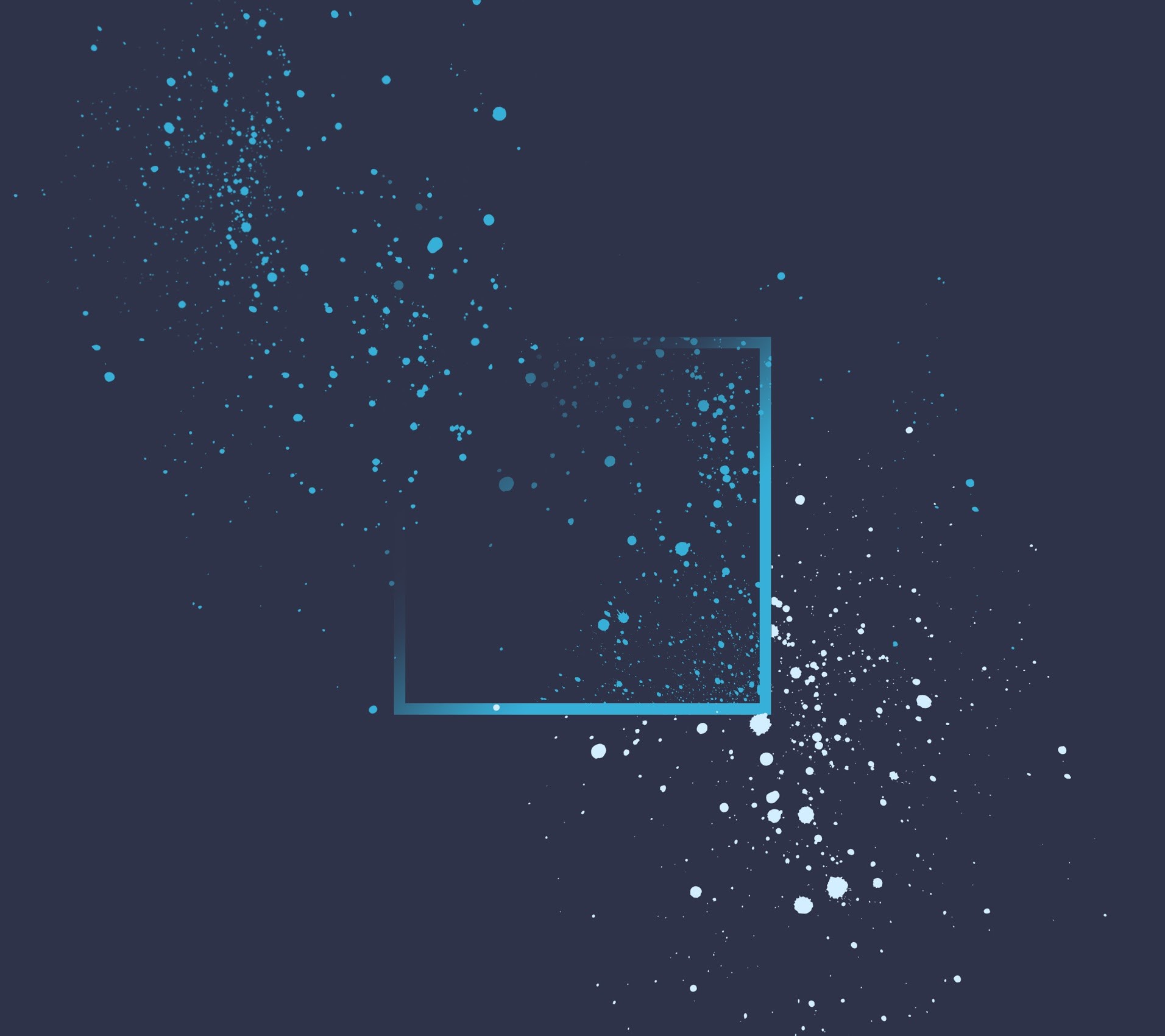 Abstract blue and white particles with a square frame HD Wallpaper