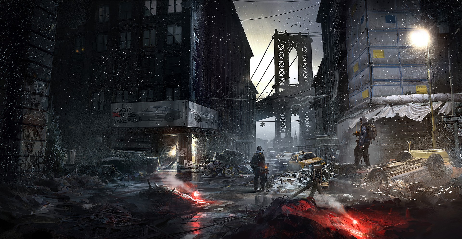 Apocalyptic New York City with Brooklyn Bridge HD Wallpaper