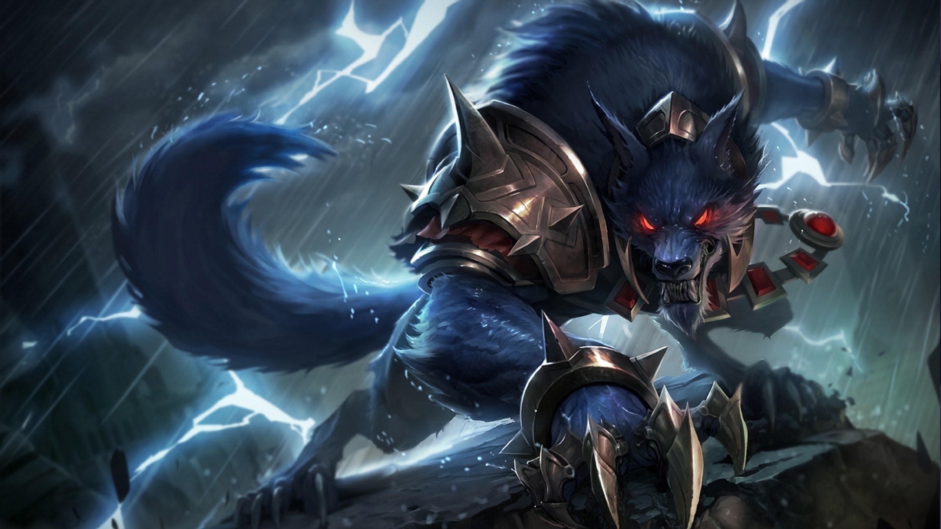 Warwick from League of Legends in a storm HD Wallpaper