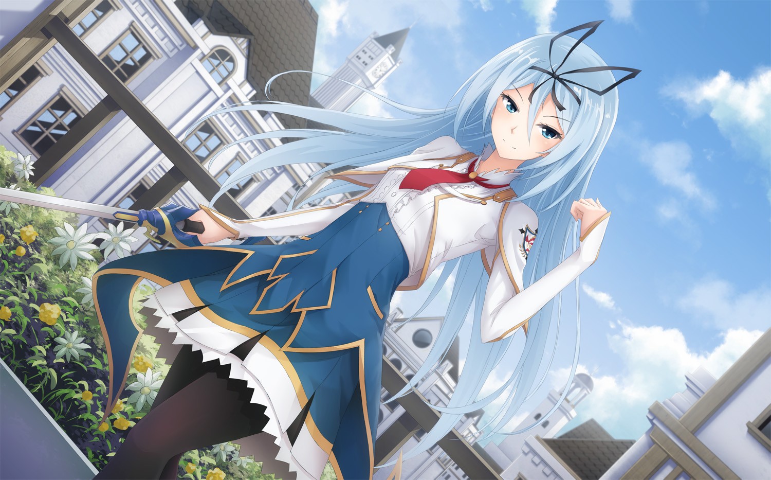 Krulcifer Einfolk with a sword in a school uniform HD Wallpaper