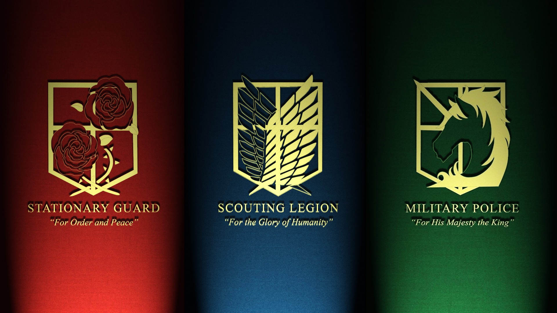 Shingeki no Kyojin Military Factions Emblems HD Wallpaper