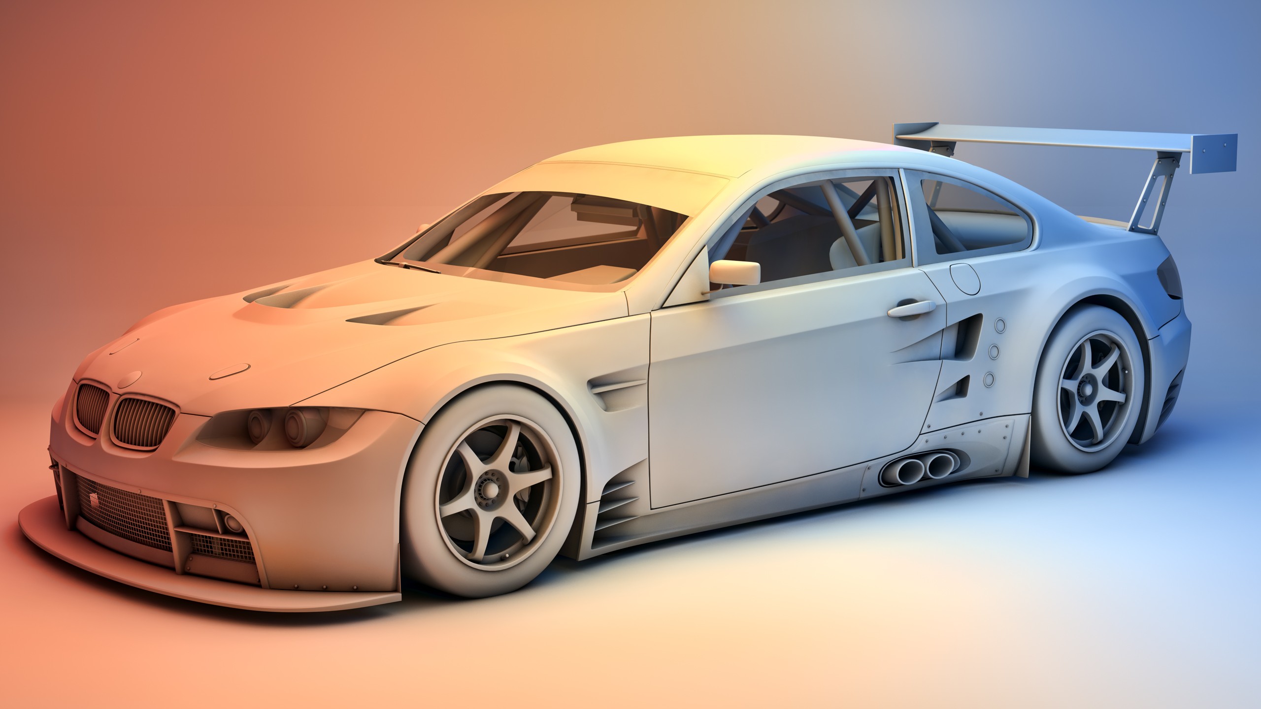 BMW M3 GT2 race car with spoiler HD Wallpaper