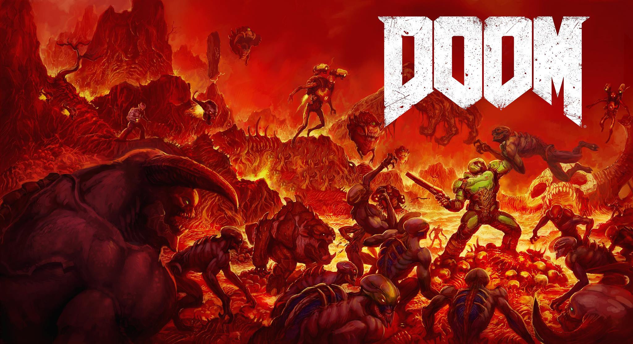 Doom Video Game Cover Art HD Wallpaper