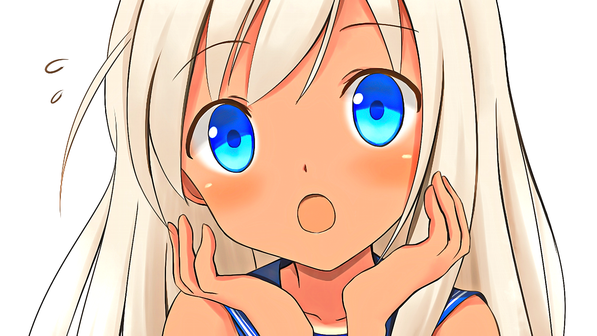 Ro-500 from Kantai Collection with blue eyes HD Wallpaper