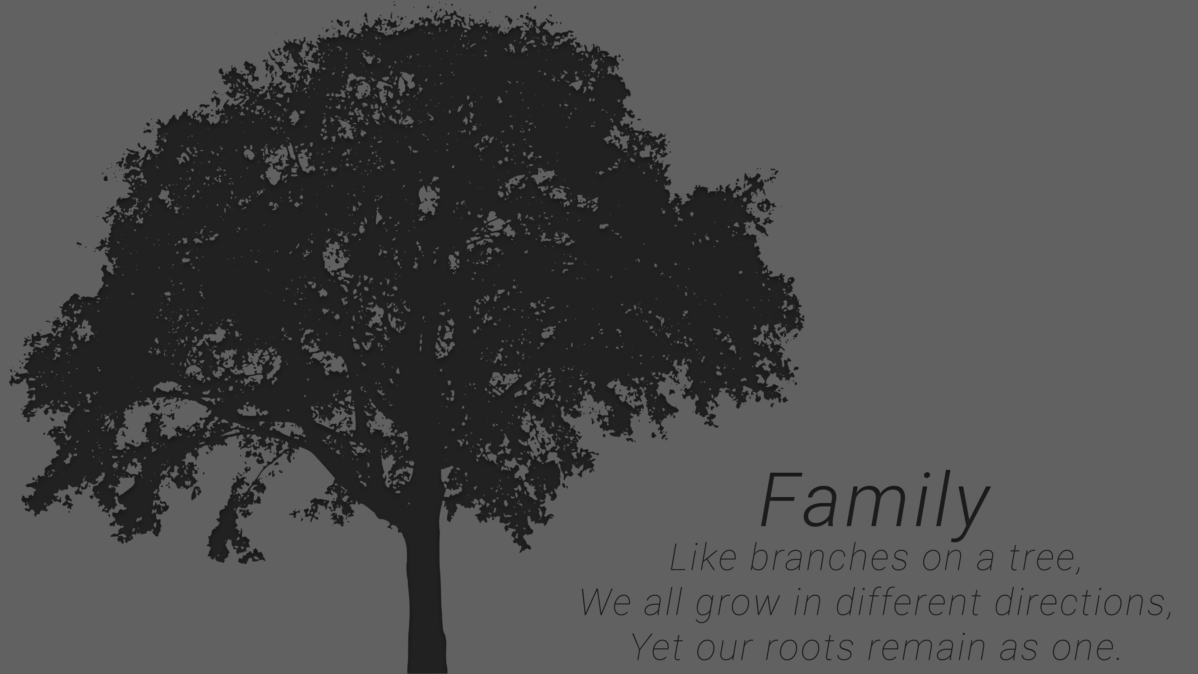 Family quote with a tree silhouette HD Wallpaper