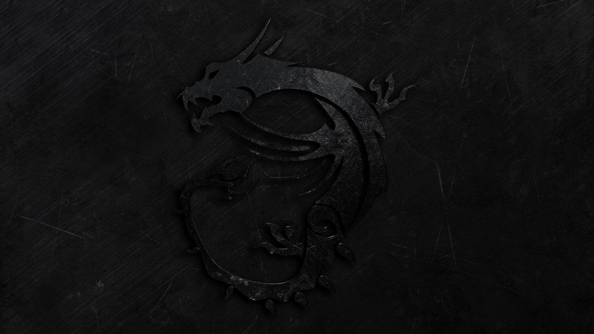 MSI Dragon Logo on Dark Textured Background HD Wallpaper