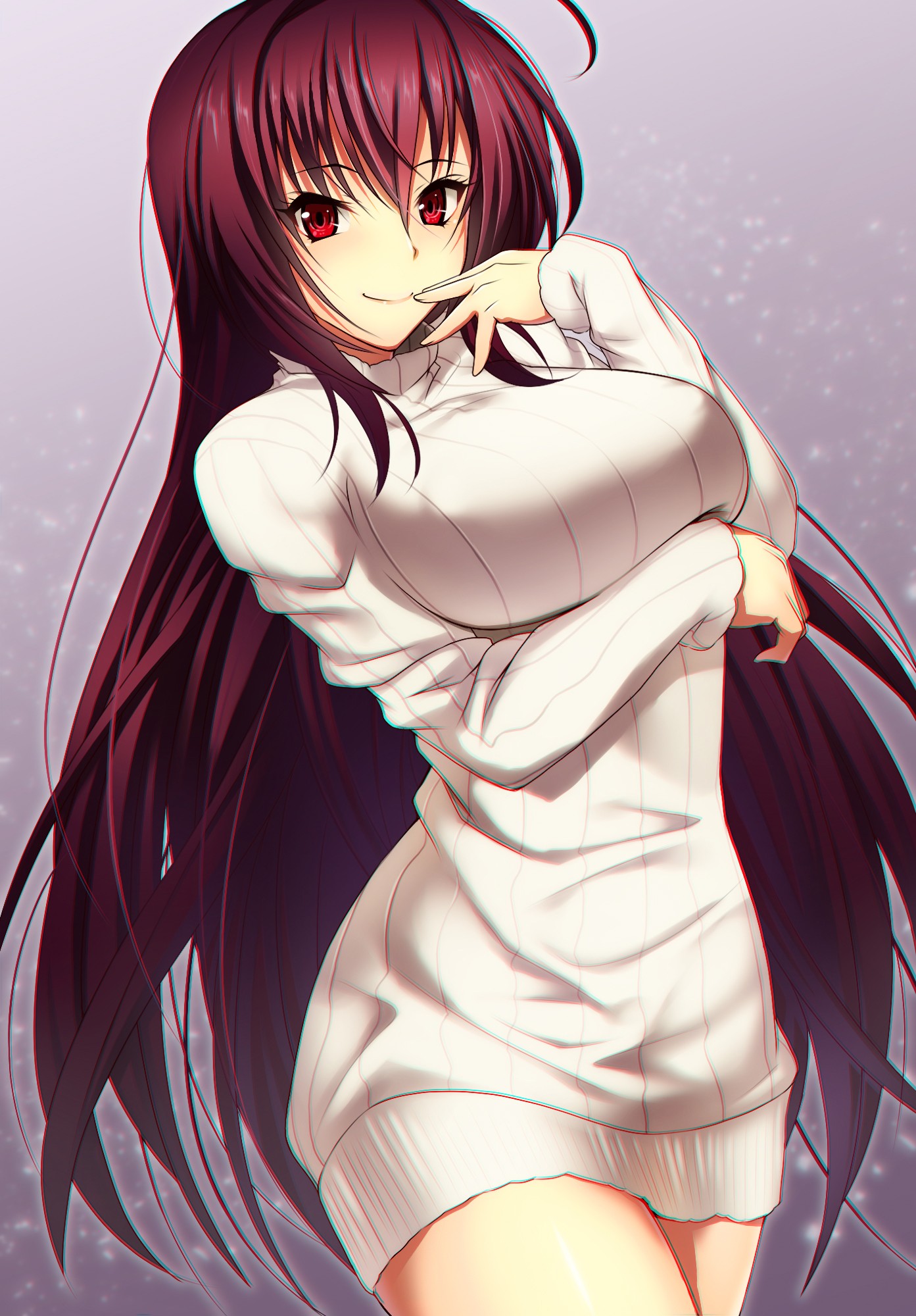 Scathach from Fate/Grand Order in a white sweater HD Wallpaper