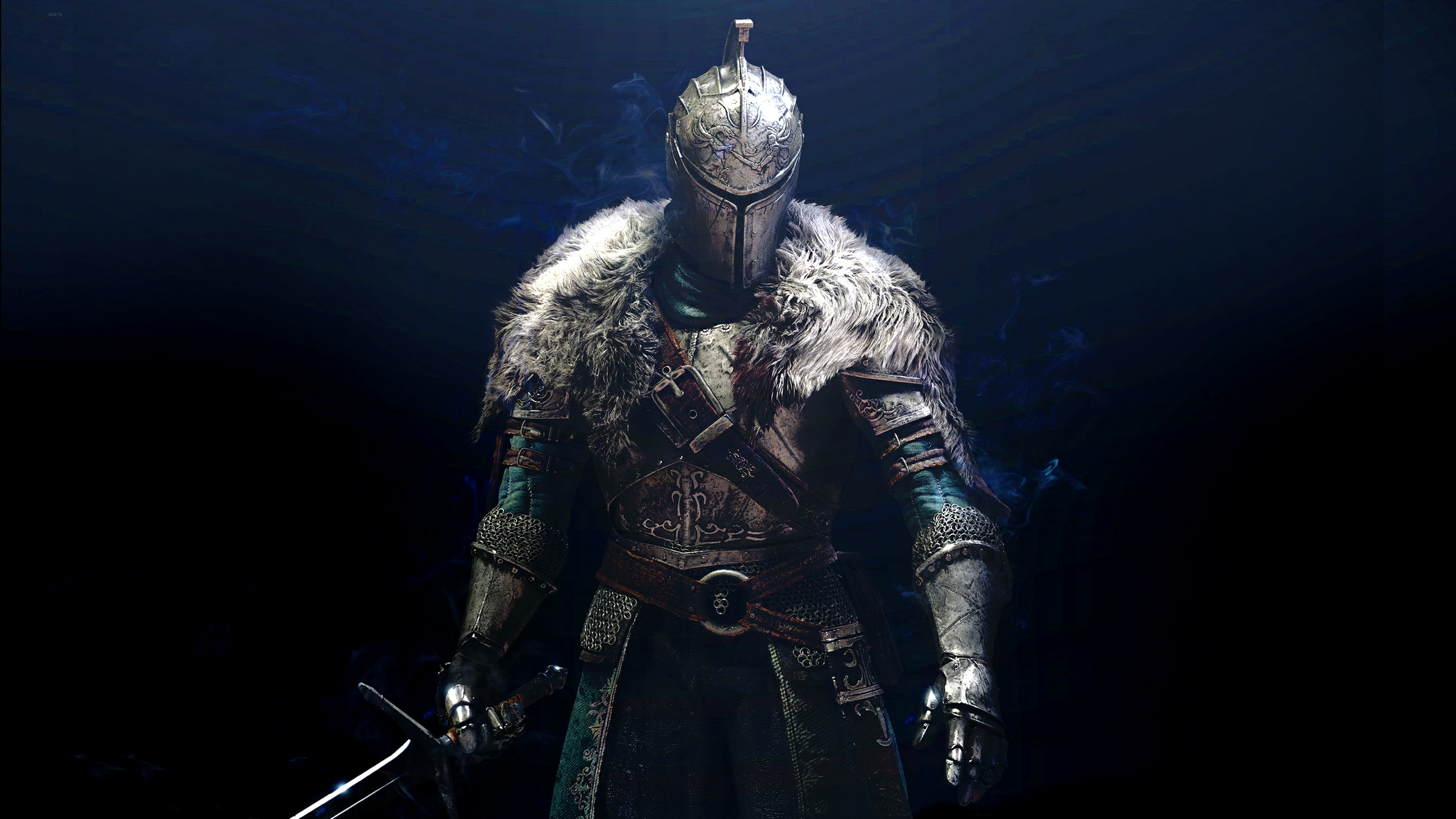 Dark Souls II Knight with Fur Armor and Sword HD Wallpaper