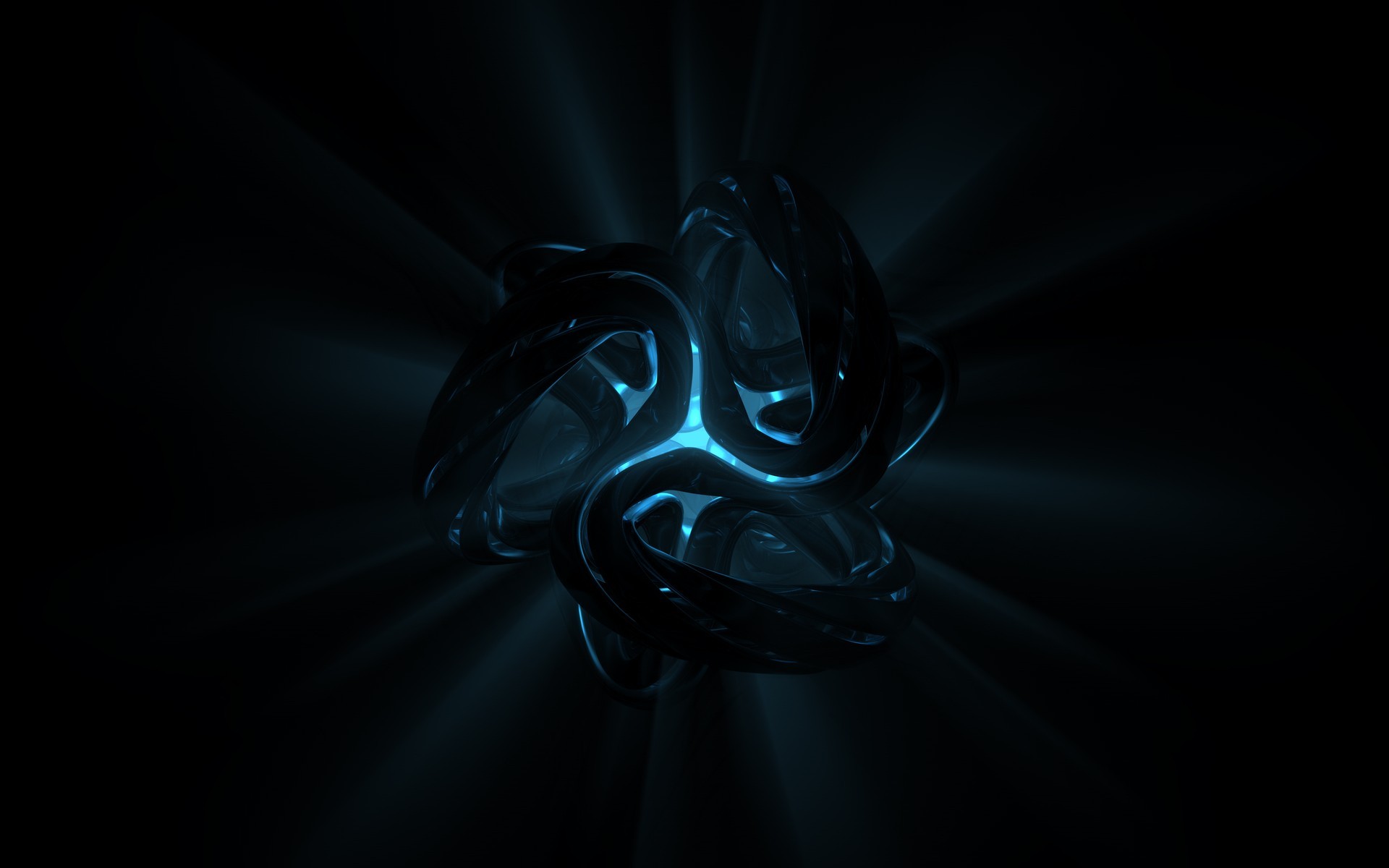 Abstract glowing sphere with blue light rays HD Wallpaper
