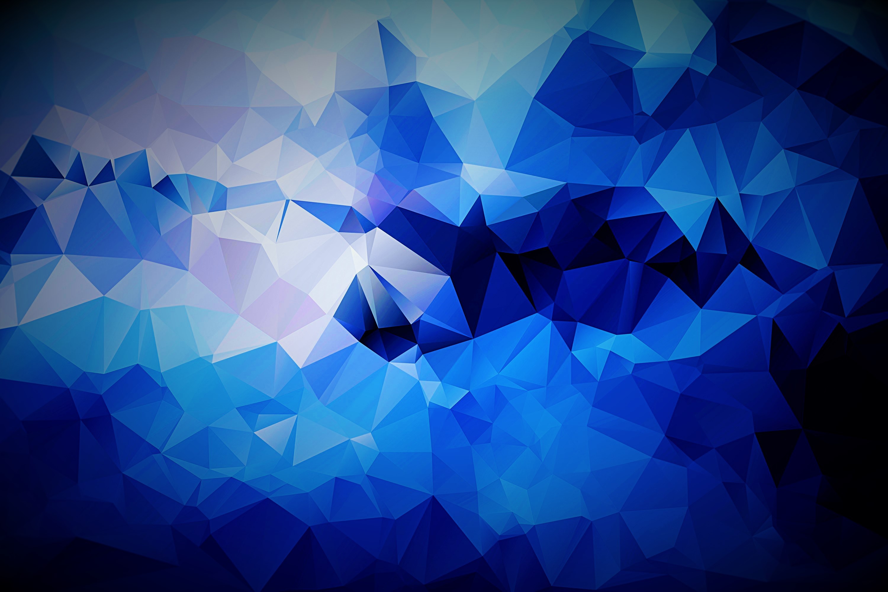 Abstract blue and black polygonal background HD Wallpaper