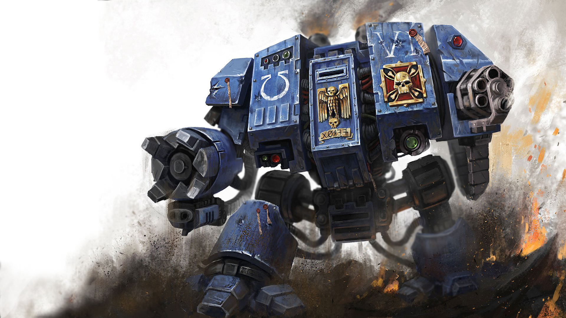 Warhammer 40,000 Ultramarines Dreadnought Mech HD Wallpaper
