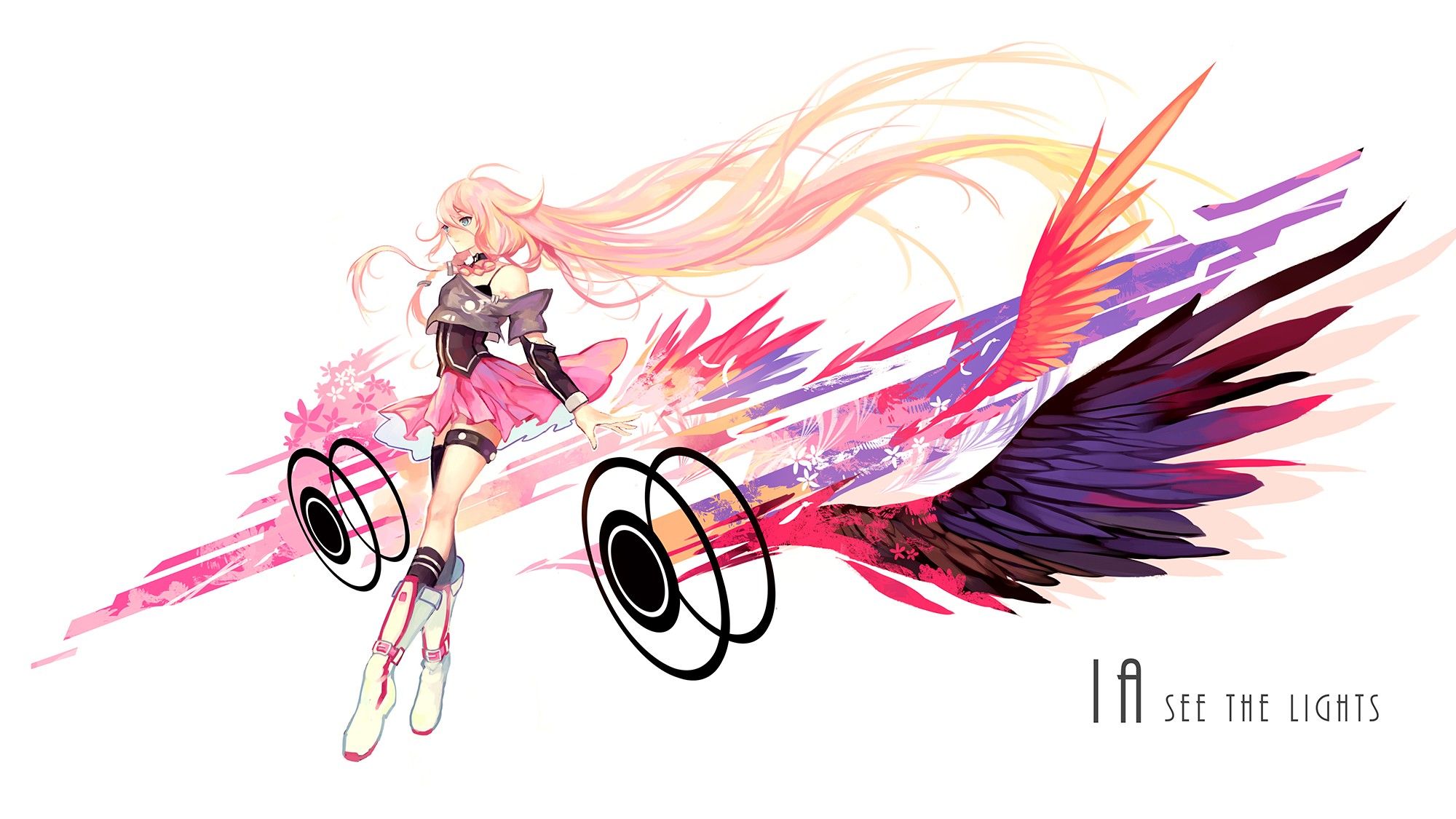 IA See The Lights anime girl with wings HD Wallpaper