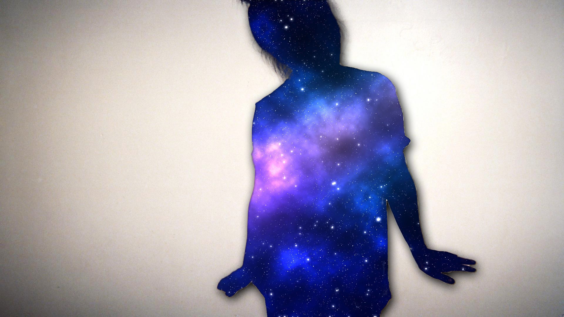 Silhouette of a person filled with a galaxy HD Wallpaper