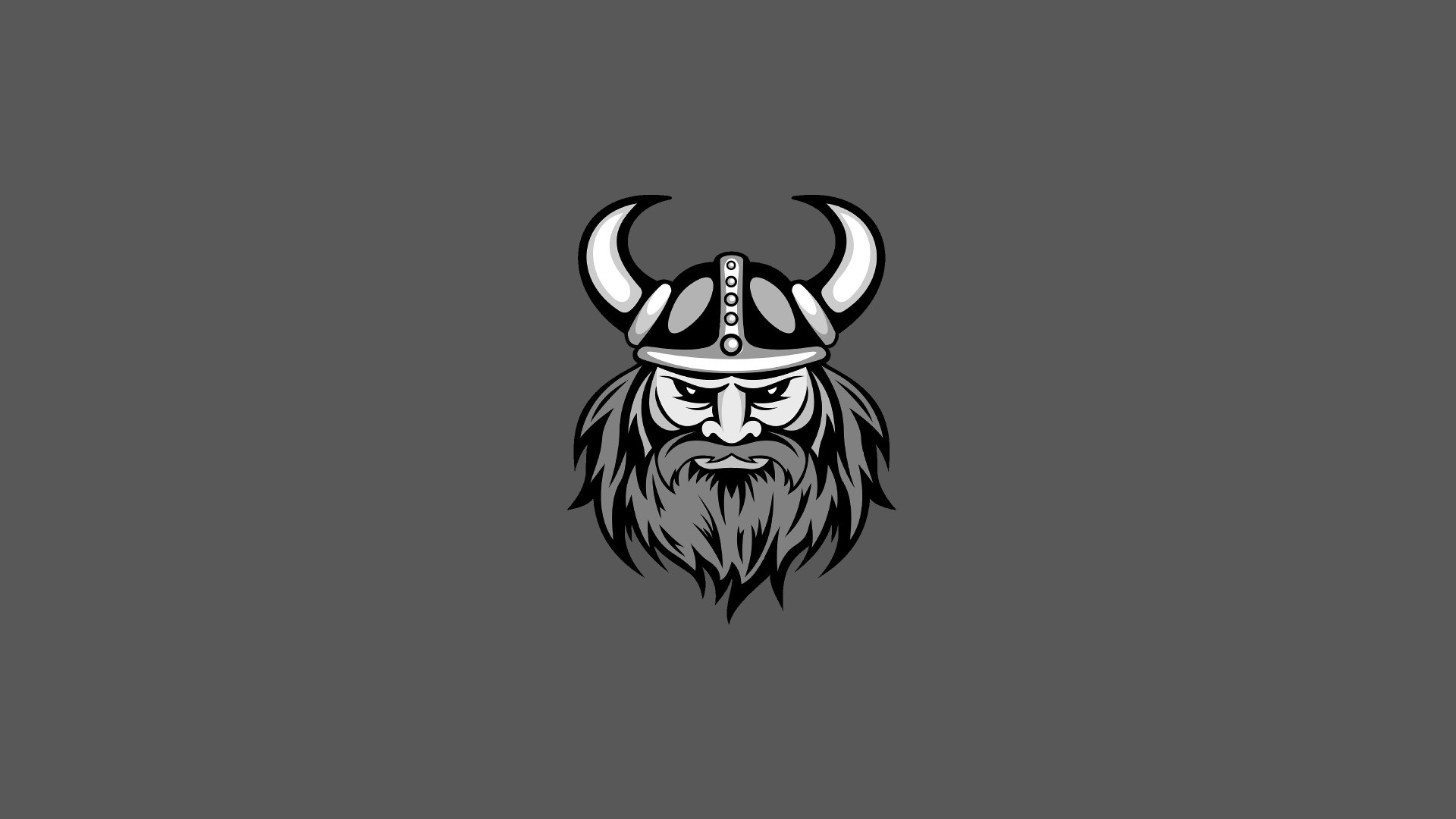 Viking warrior with horned helmet and beard HD Wallpaper