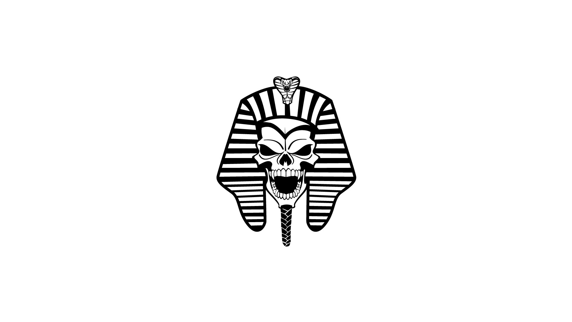 Pharaoh skull with snake artwork HD Wallpaper