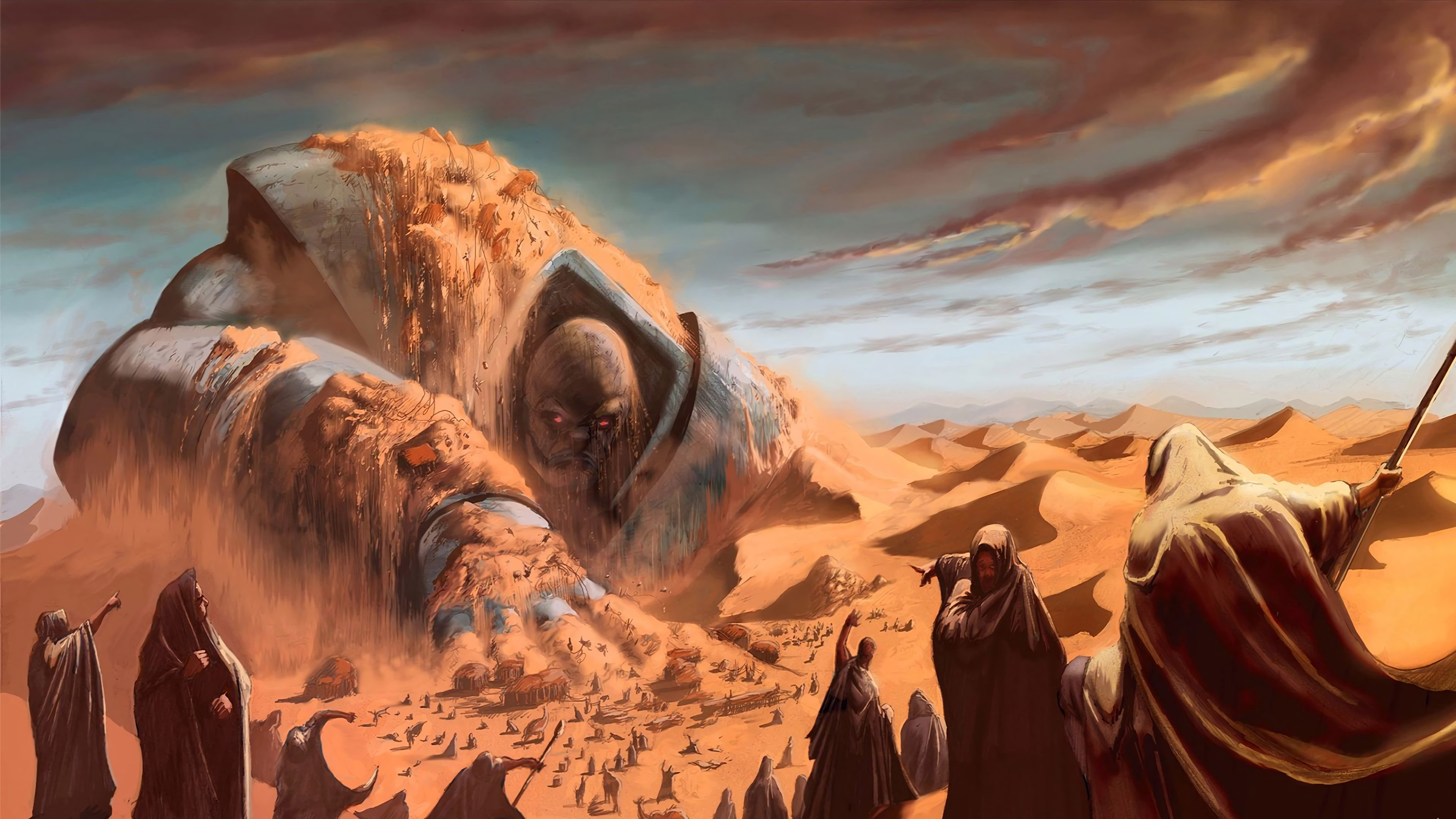 Apocalypse character in a desert with a giant HD Wallpaper