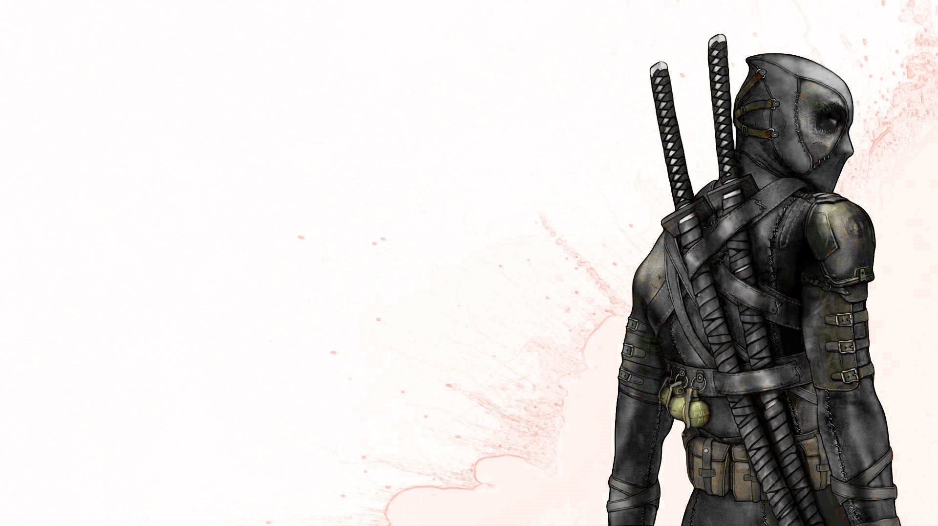 Deadpool with swords and grenades HD Wallpaper