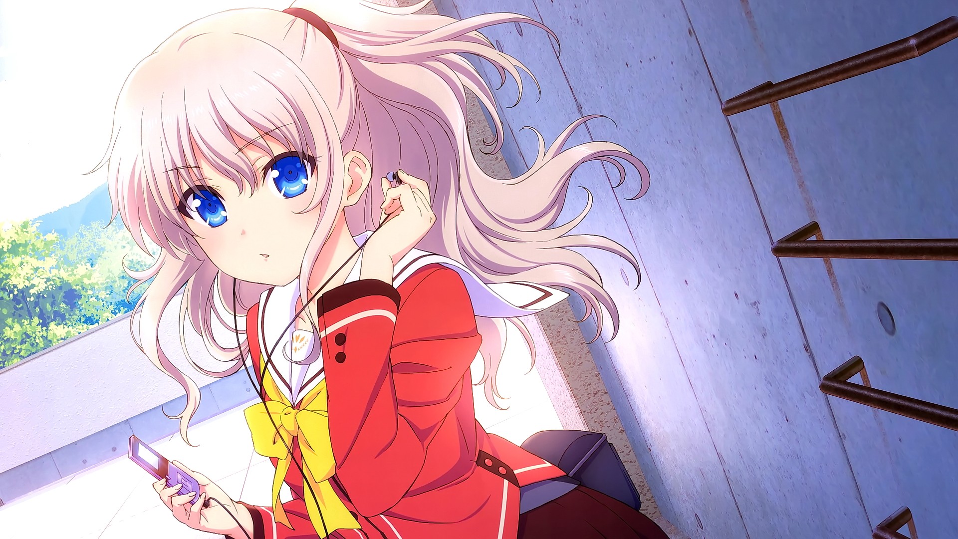Nao Tomori from Charlotte listening to music HD Wallpaper