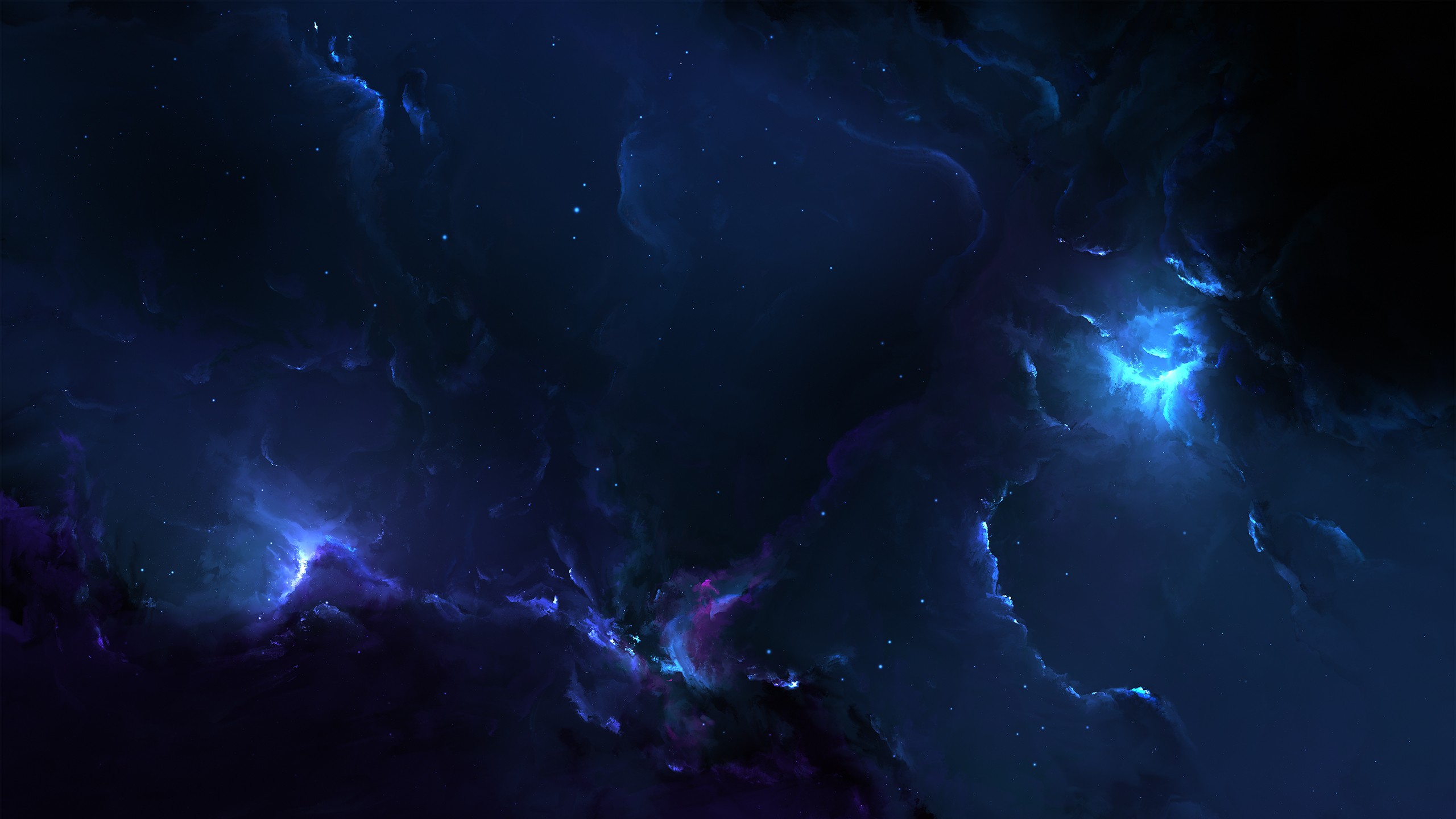 Space art of a colorful nebula in the universe HD Wallpaper