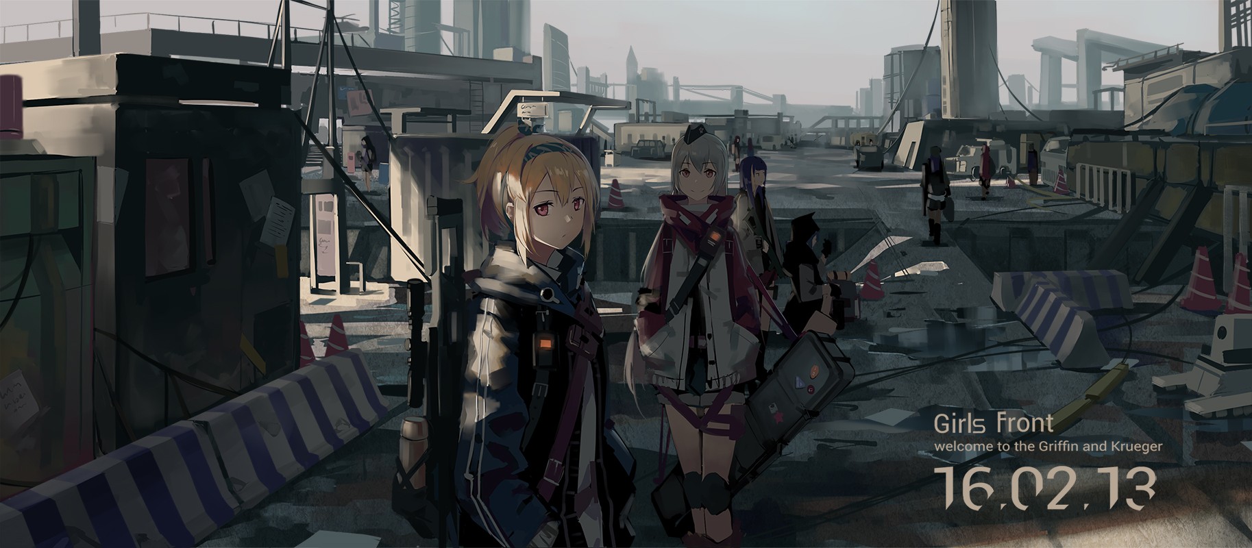 Girls Frontline characters in a post-apocalyptic city HD Wallpaper