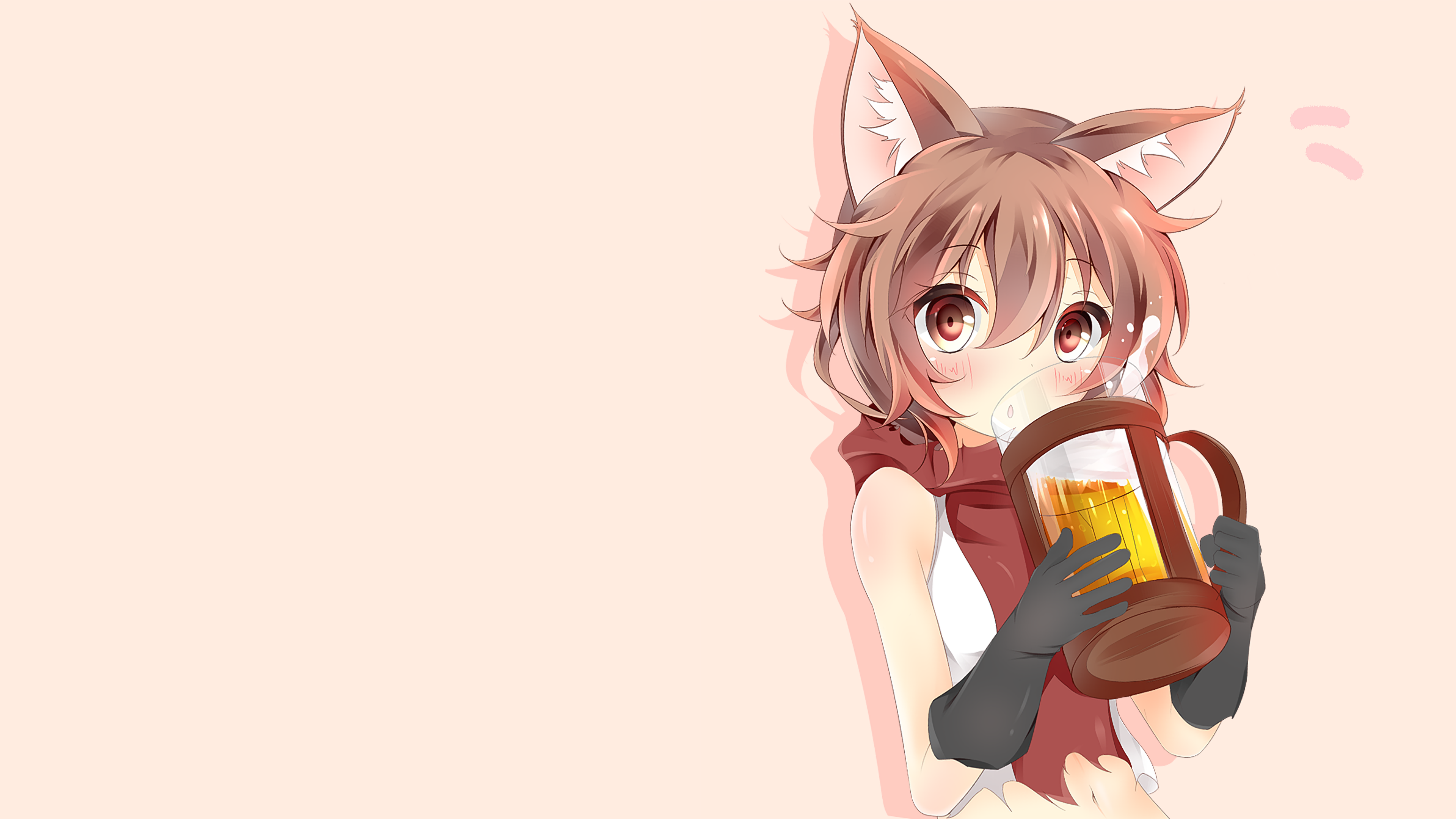 Arde Liliruca from Dungeon ni Deai wo Motomeru no wa Machigatteiru Darou ka drinking beer HD Wallpaper