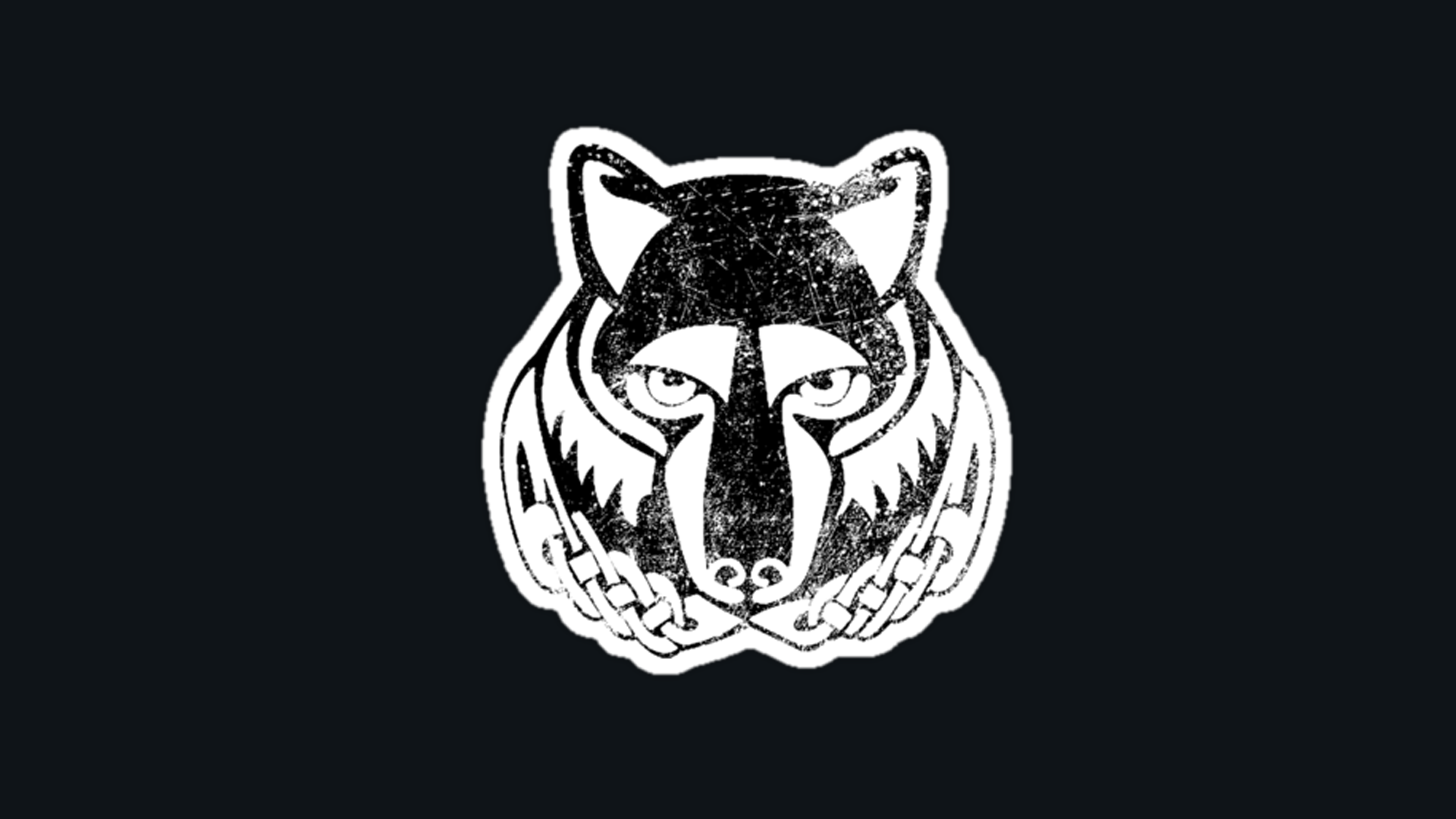 Stylized wolf head emblem with grunge texture HD Wallpaper