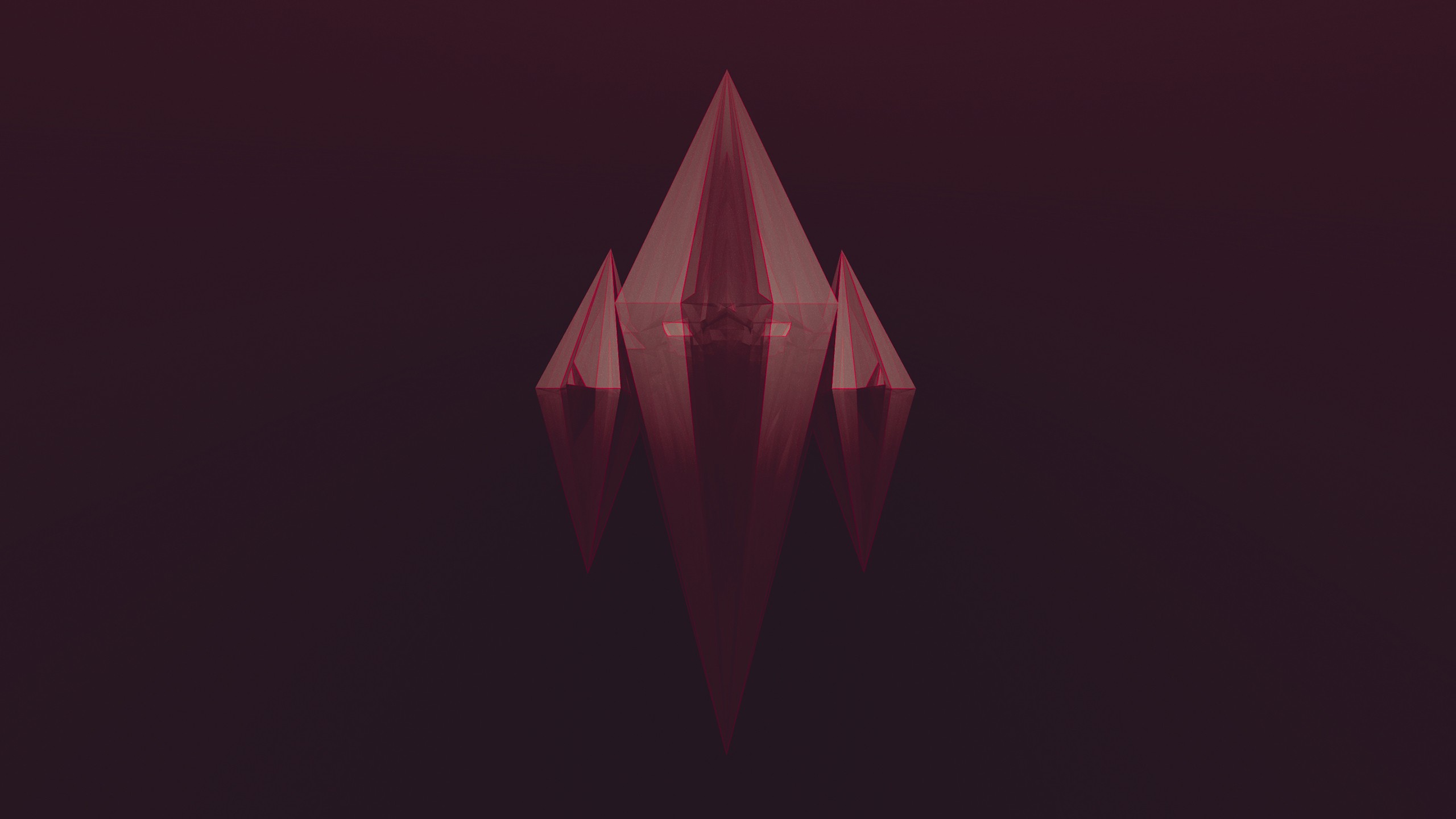 Abstract red geometric crystal formation HD Wallpaper