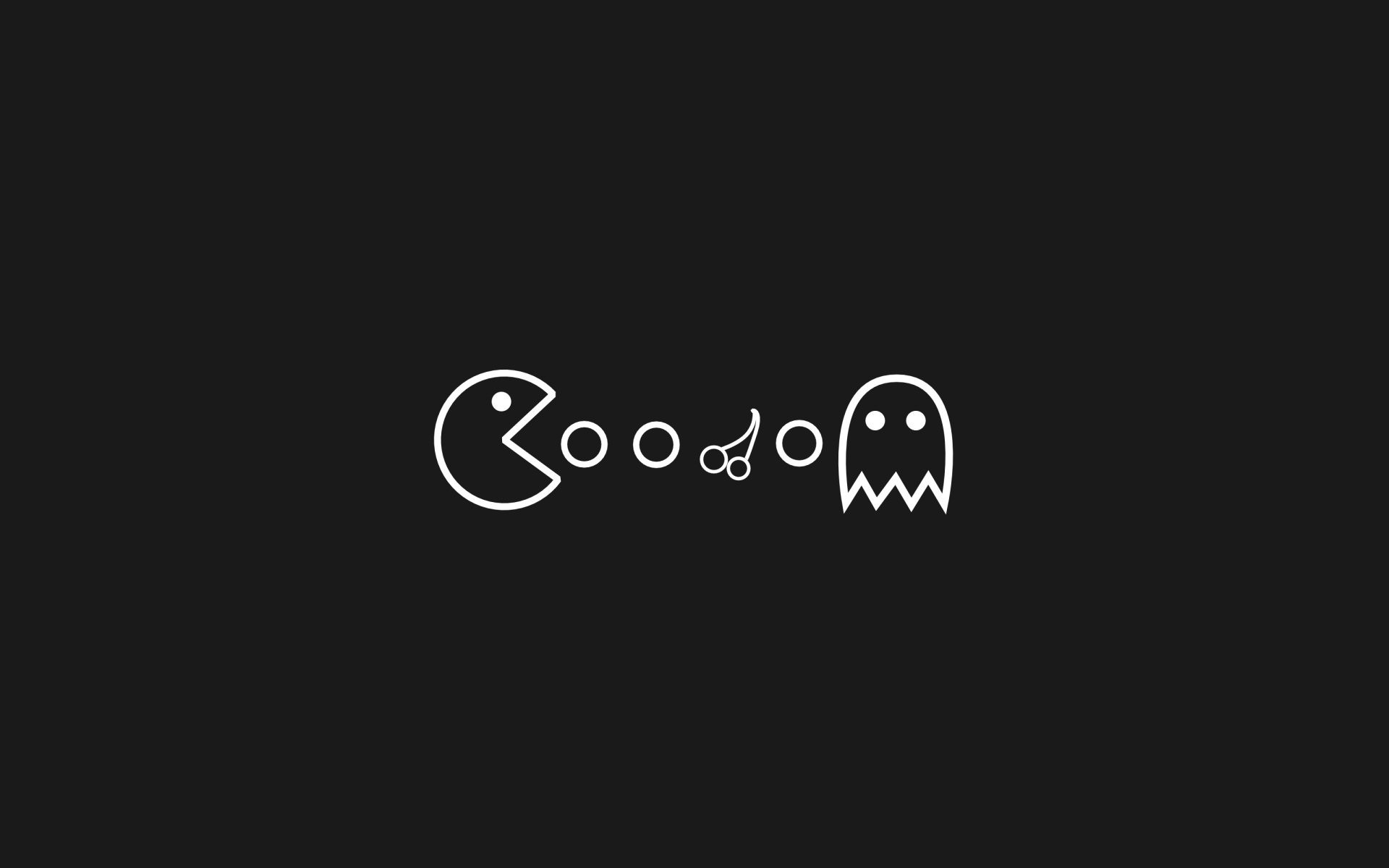 Pac-Man and ghost in minimalist Google logo style HD Wallpaper