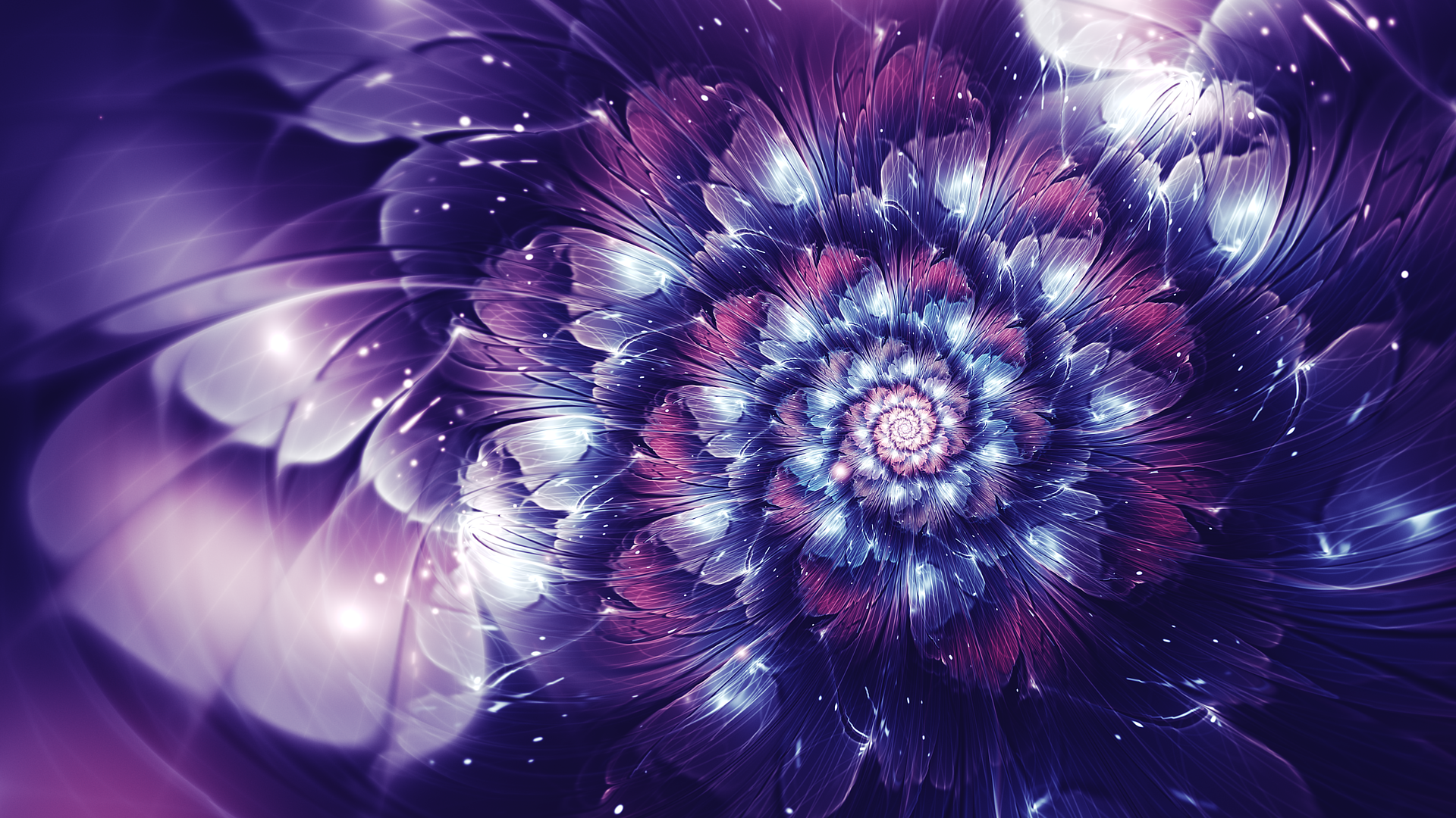 fractal flowers, fractal, digital art, glowing, abstract HD Wallpaper