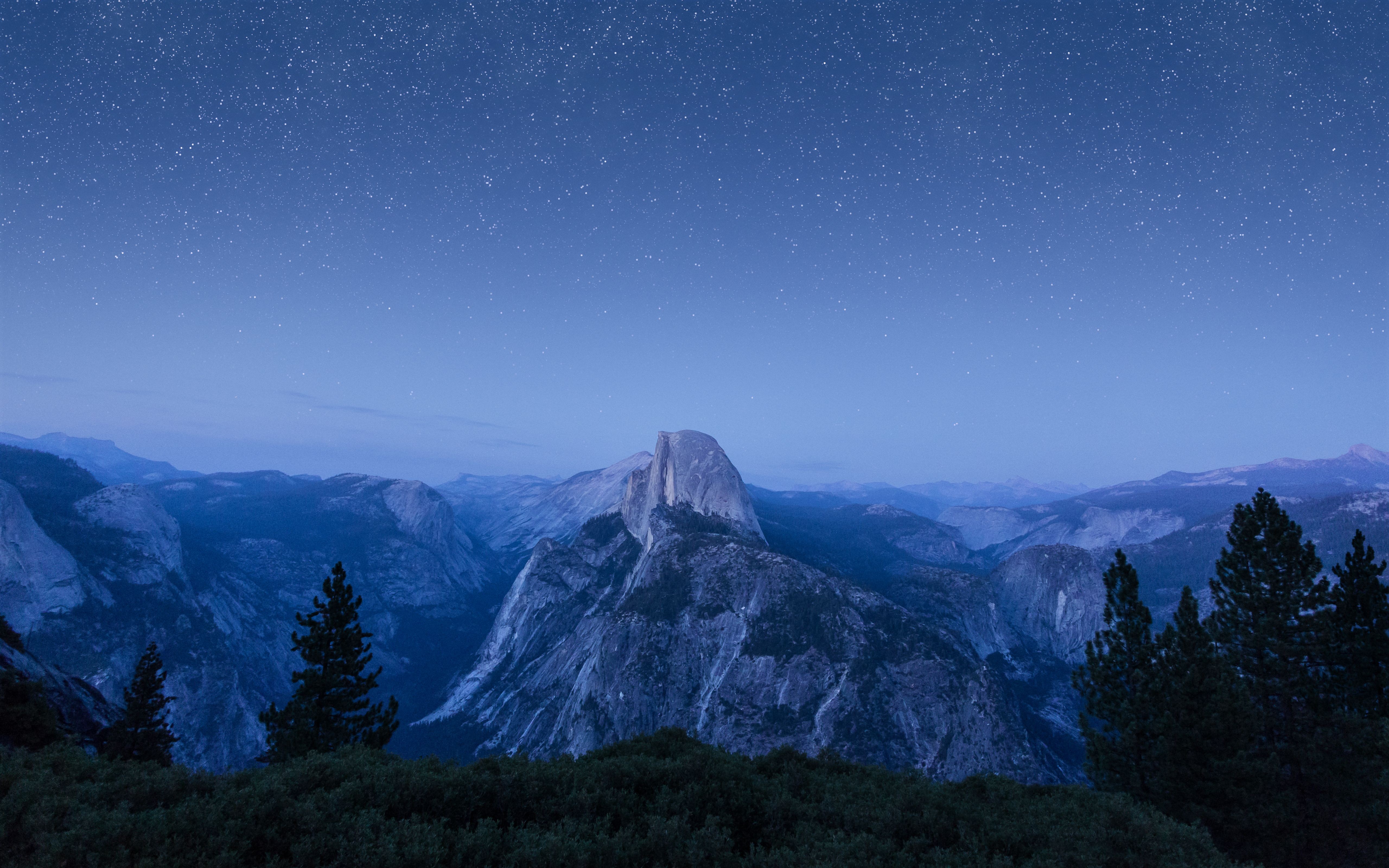 Half Dome Yosemite National Park at Night HD Wallpaper