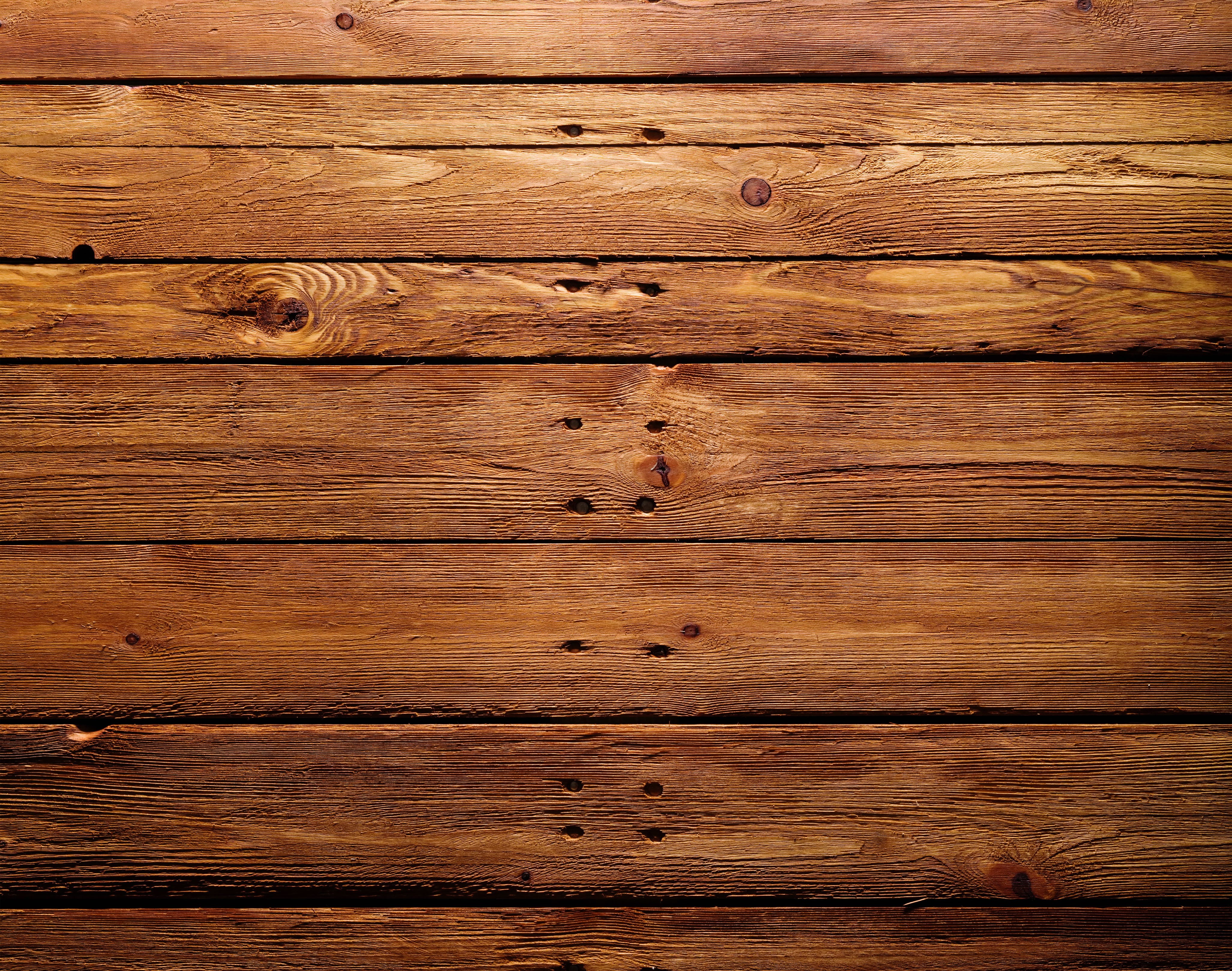 Wood planks texture with knots and nails HD Wallpaper