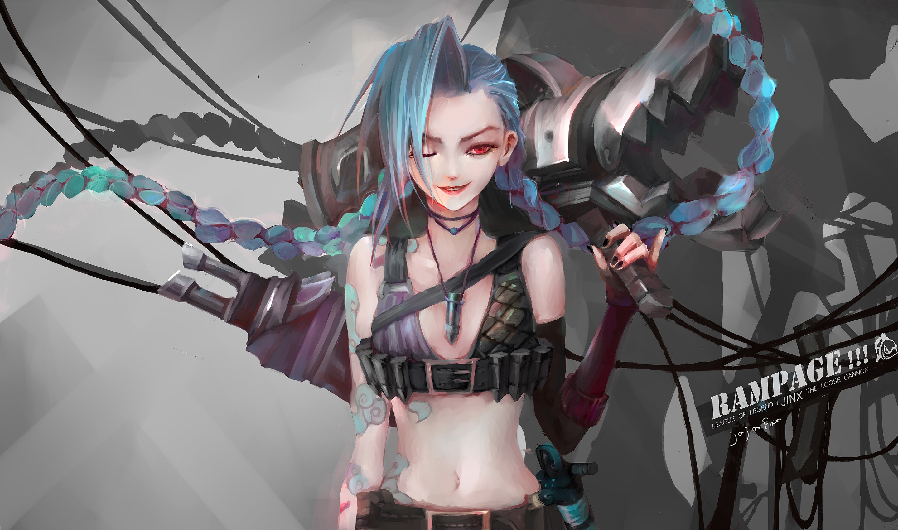Jinx The Loose Cannon from League of Legends HD Wallpaper